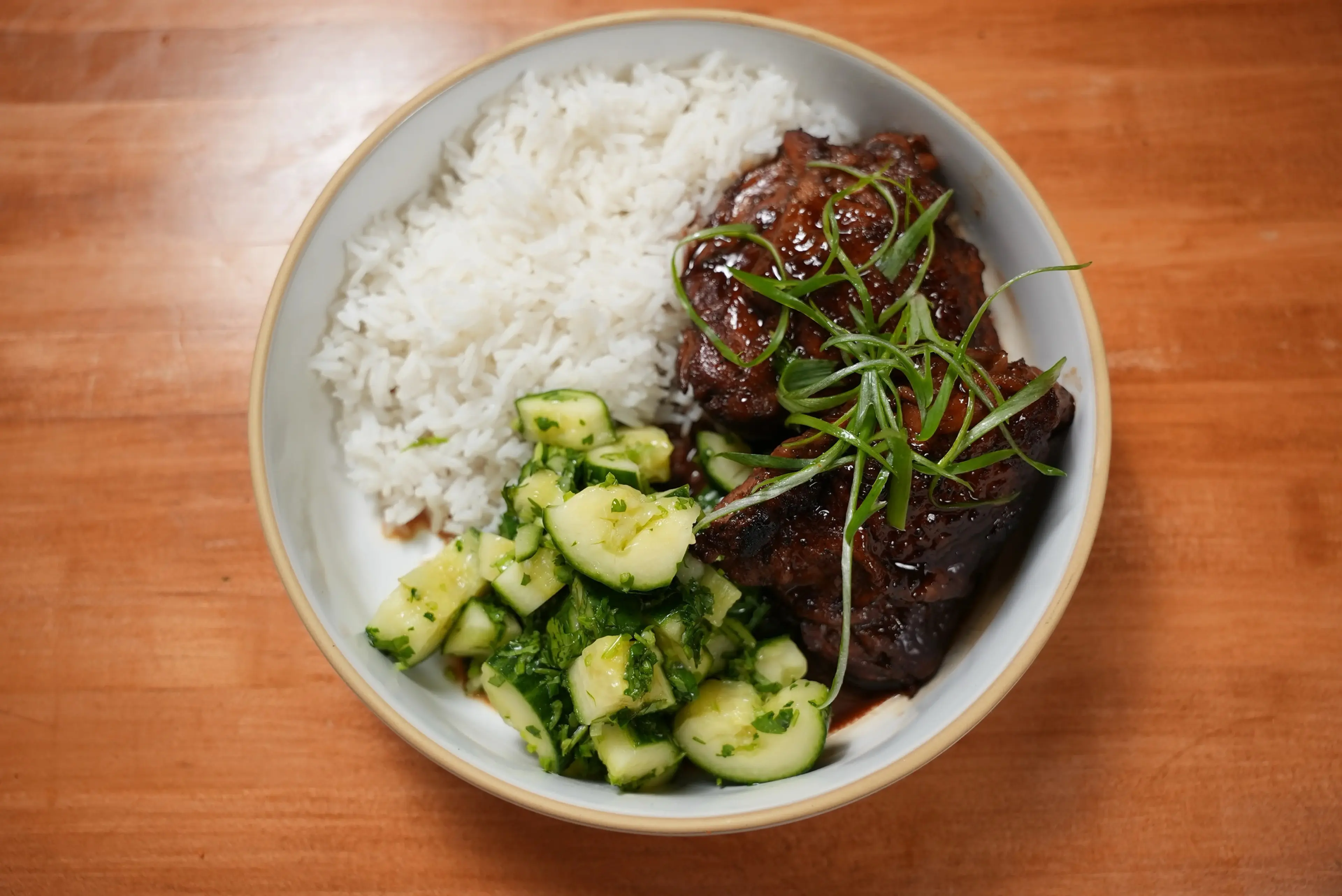 Soy Braised Chicken with Smashed Cukes