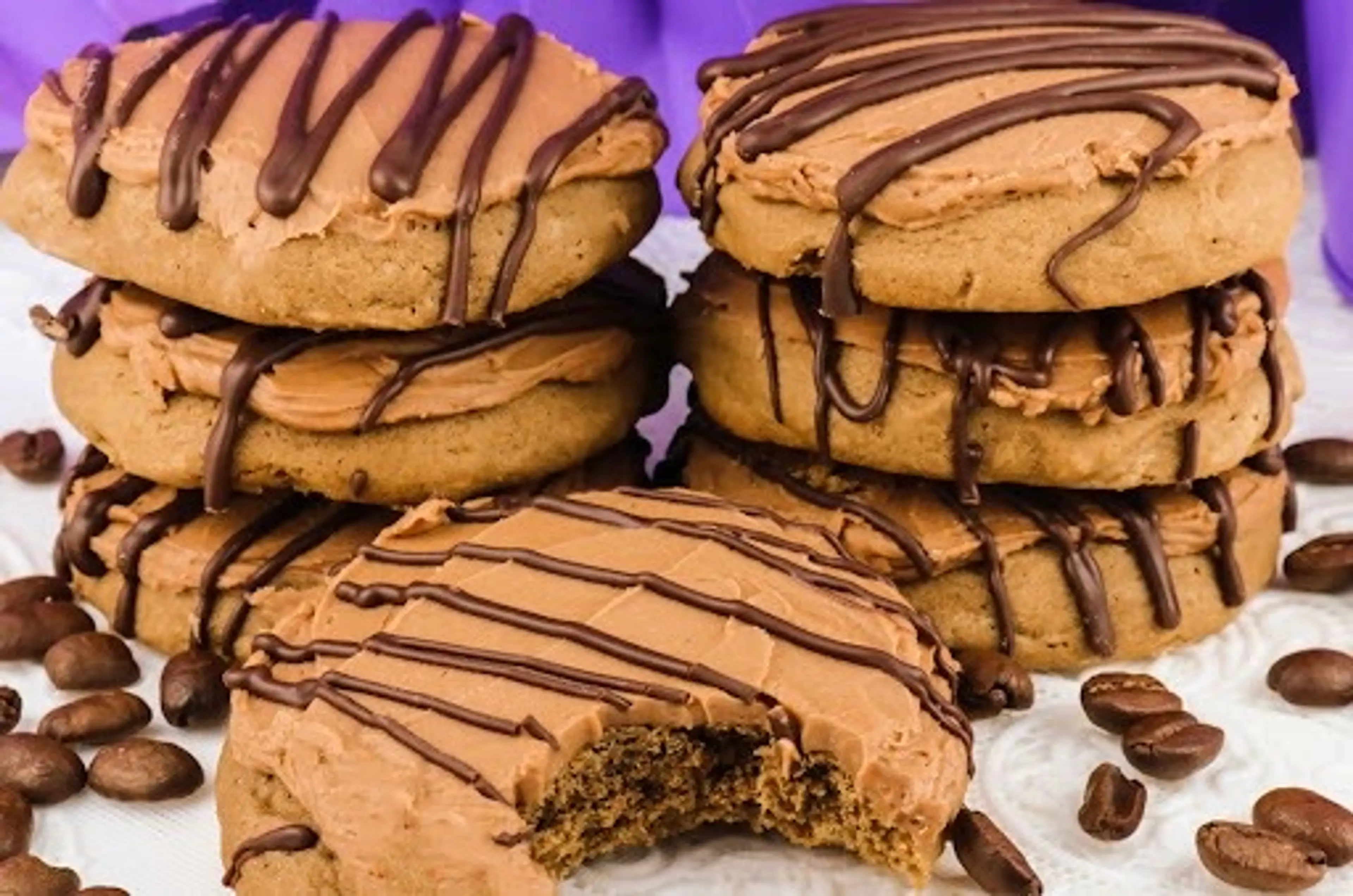 Coffee Cookies with Mocha Buttercream Frosting