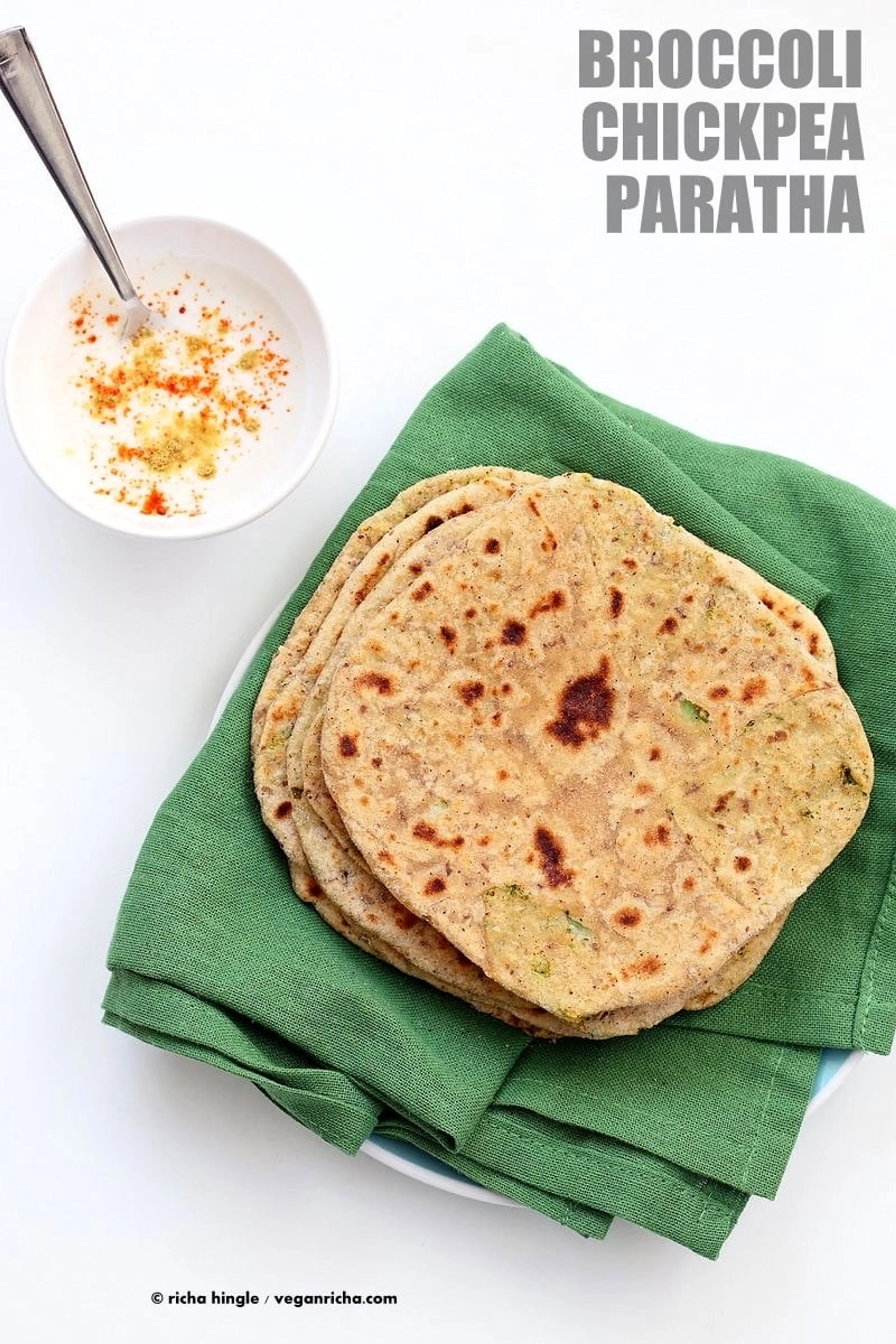 Broccoli Chickpea Stuffed Flatbread - Broccoli Paratha Yeast