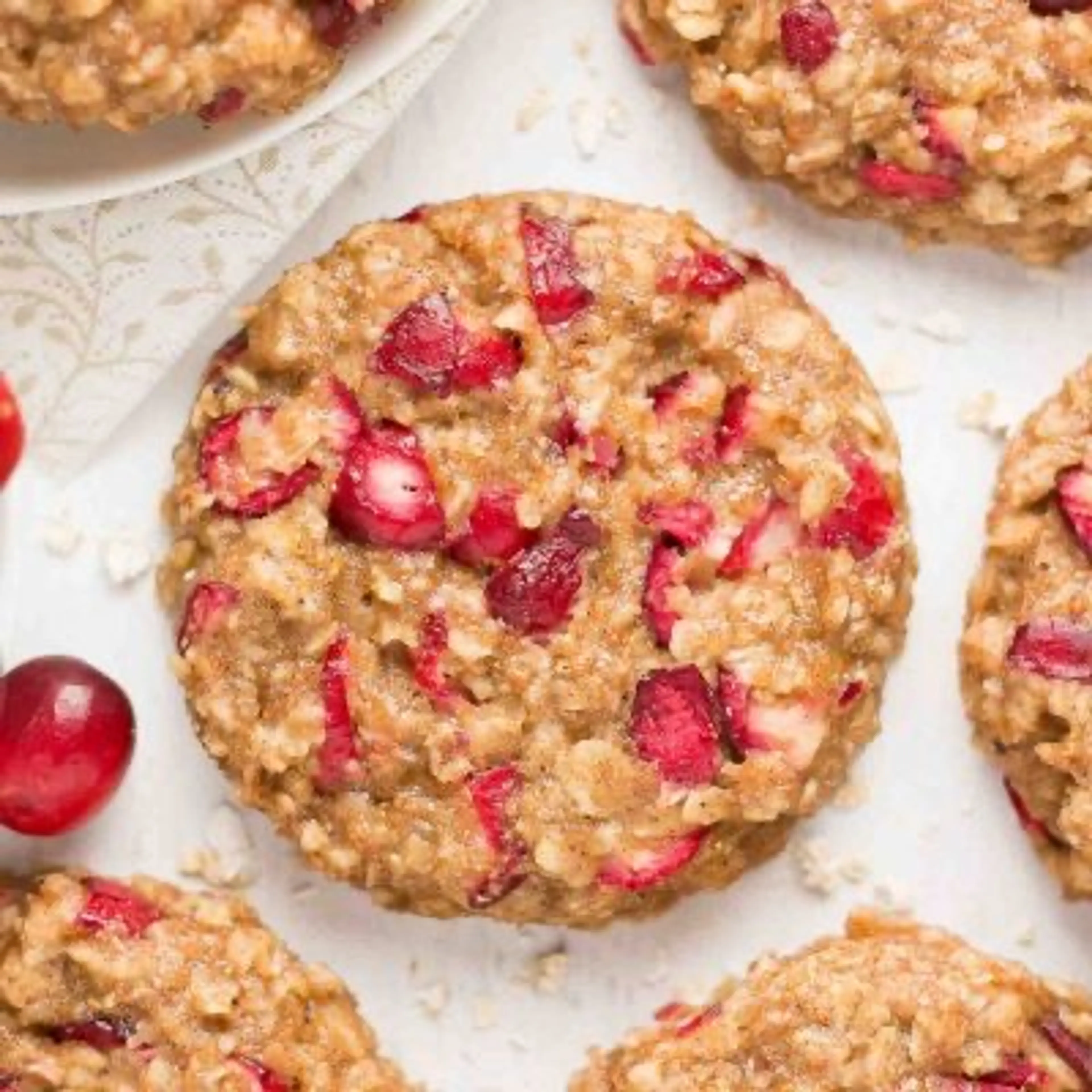 Healthy Cranberry Banana Oatmeal Cookies