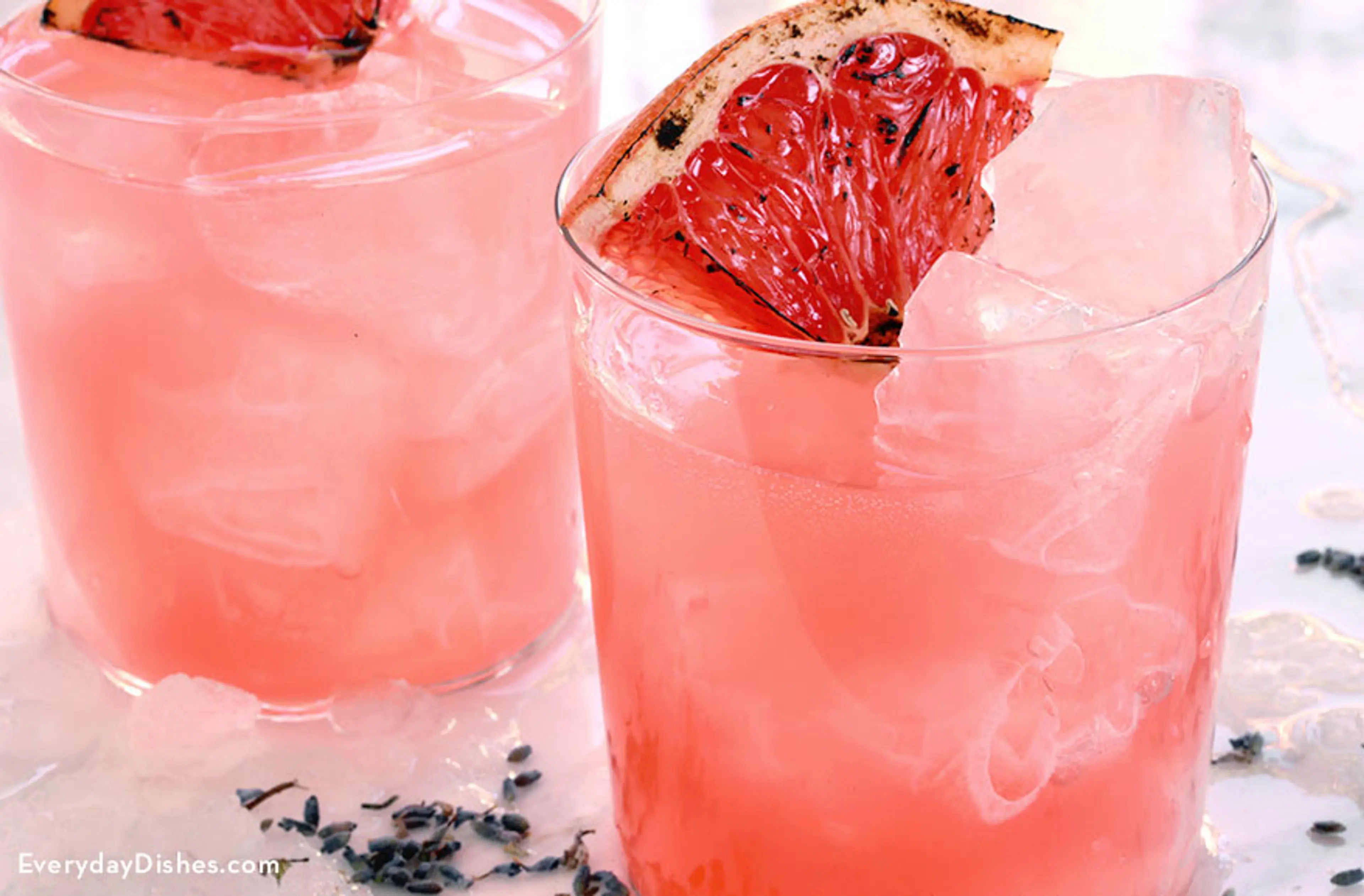 Blushing Whiskey and Lavender Cocktail