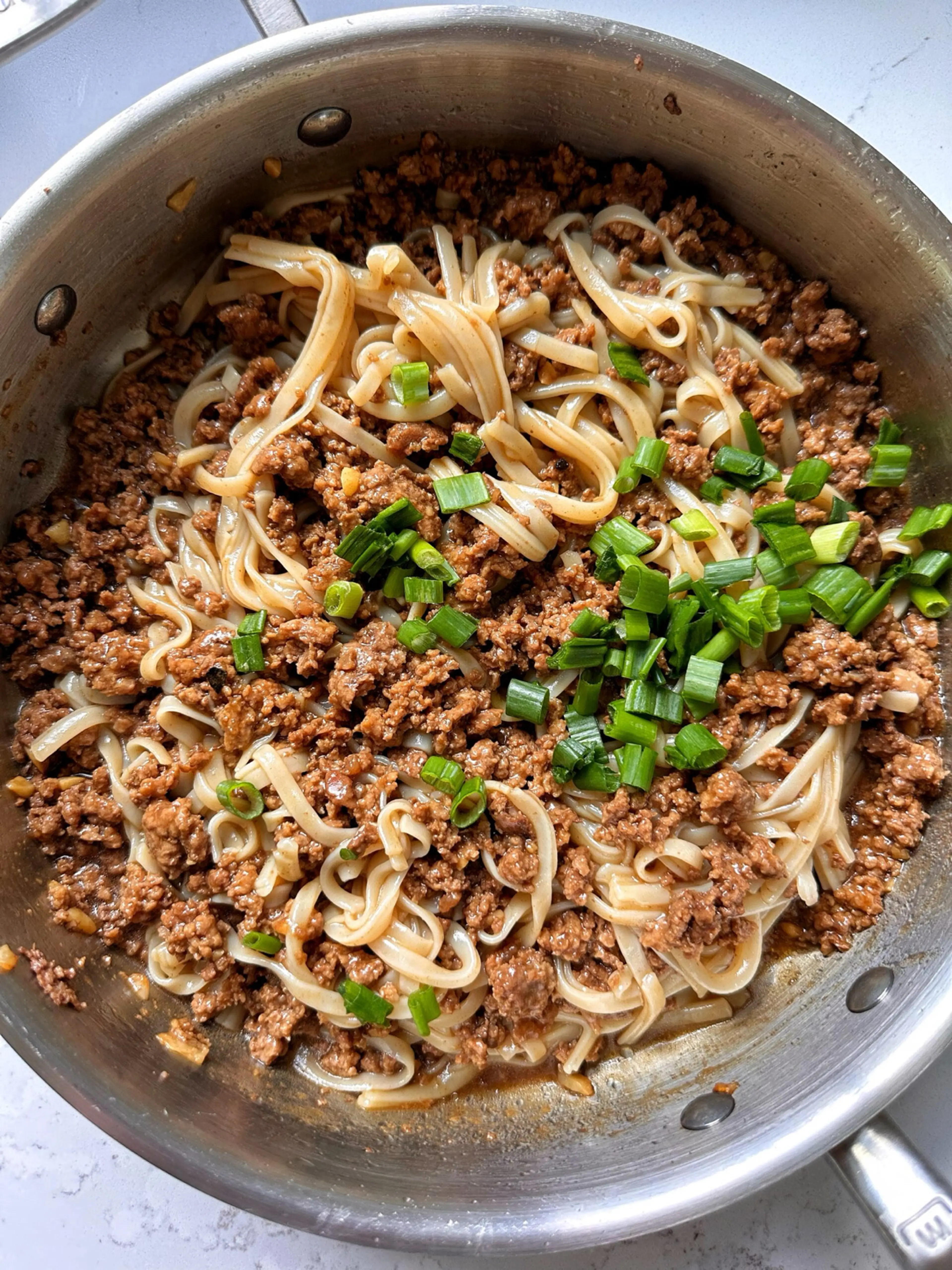 Mongolian Ground Beef Noodles (gluten-free)