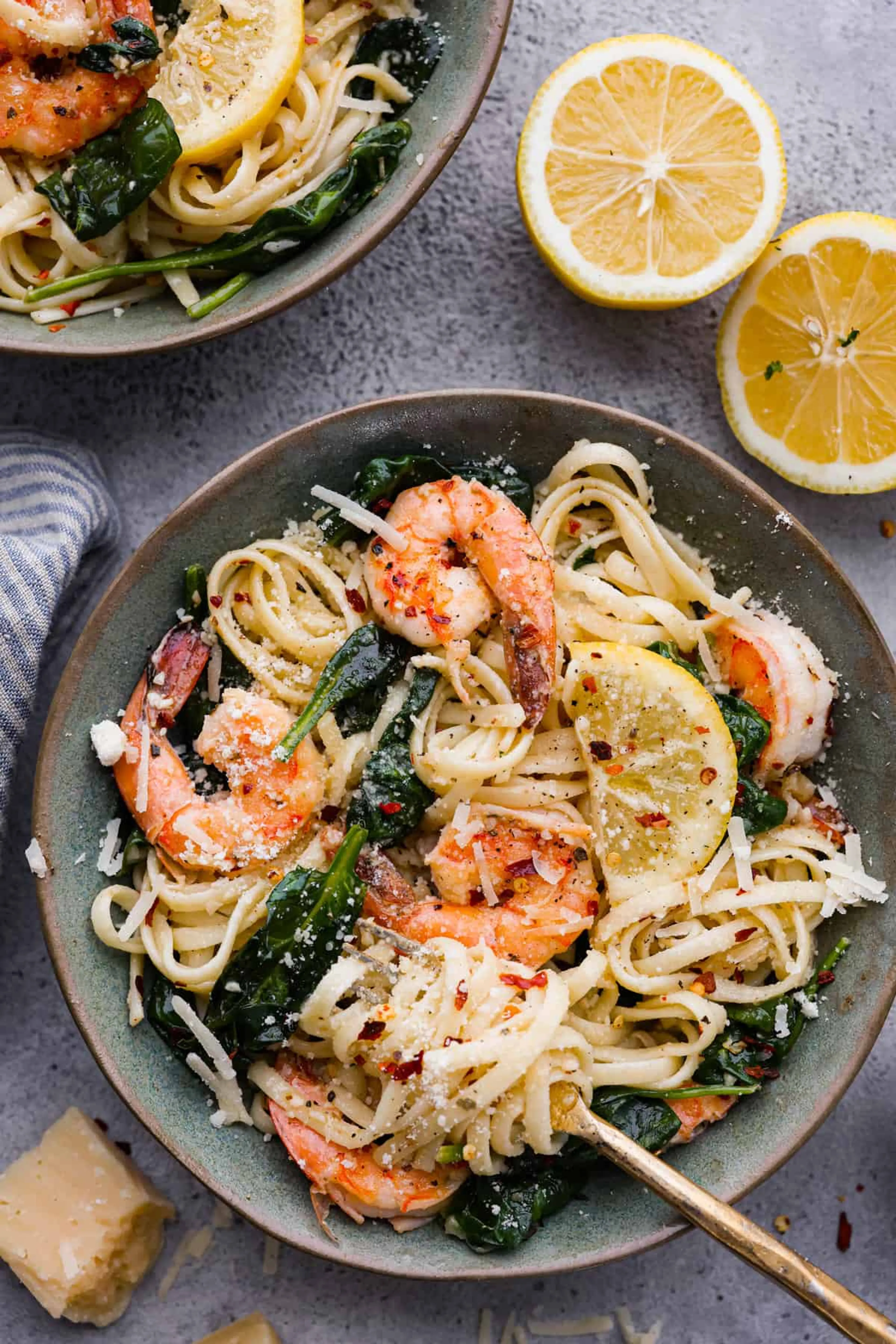 Lemon Garlic Parmesan Shrimp Pasta