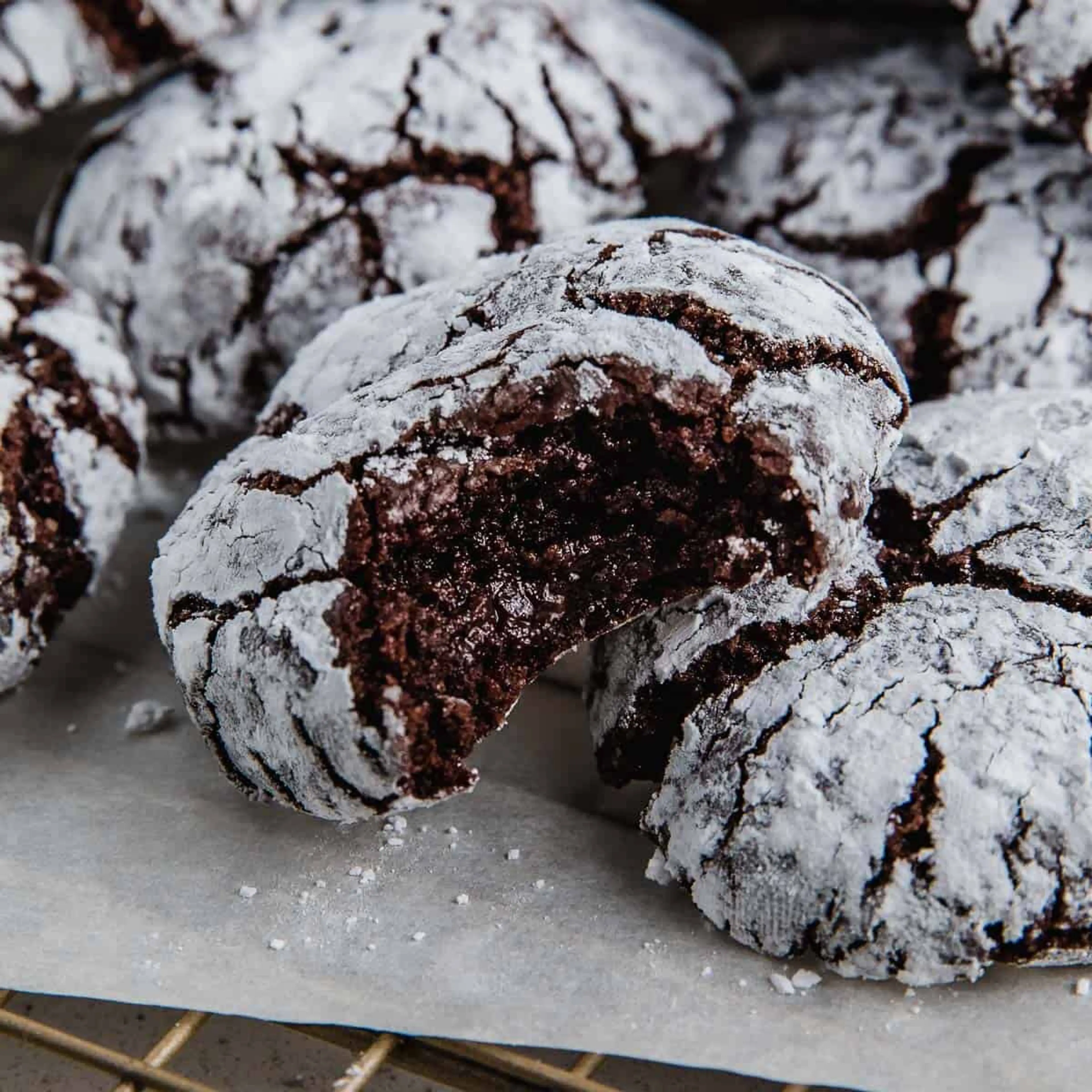 Sourdough Chocolate Crinkle Cookies