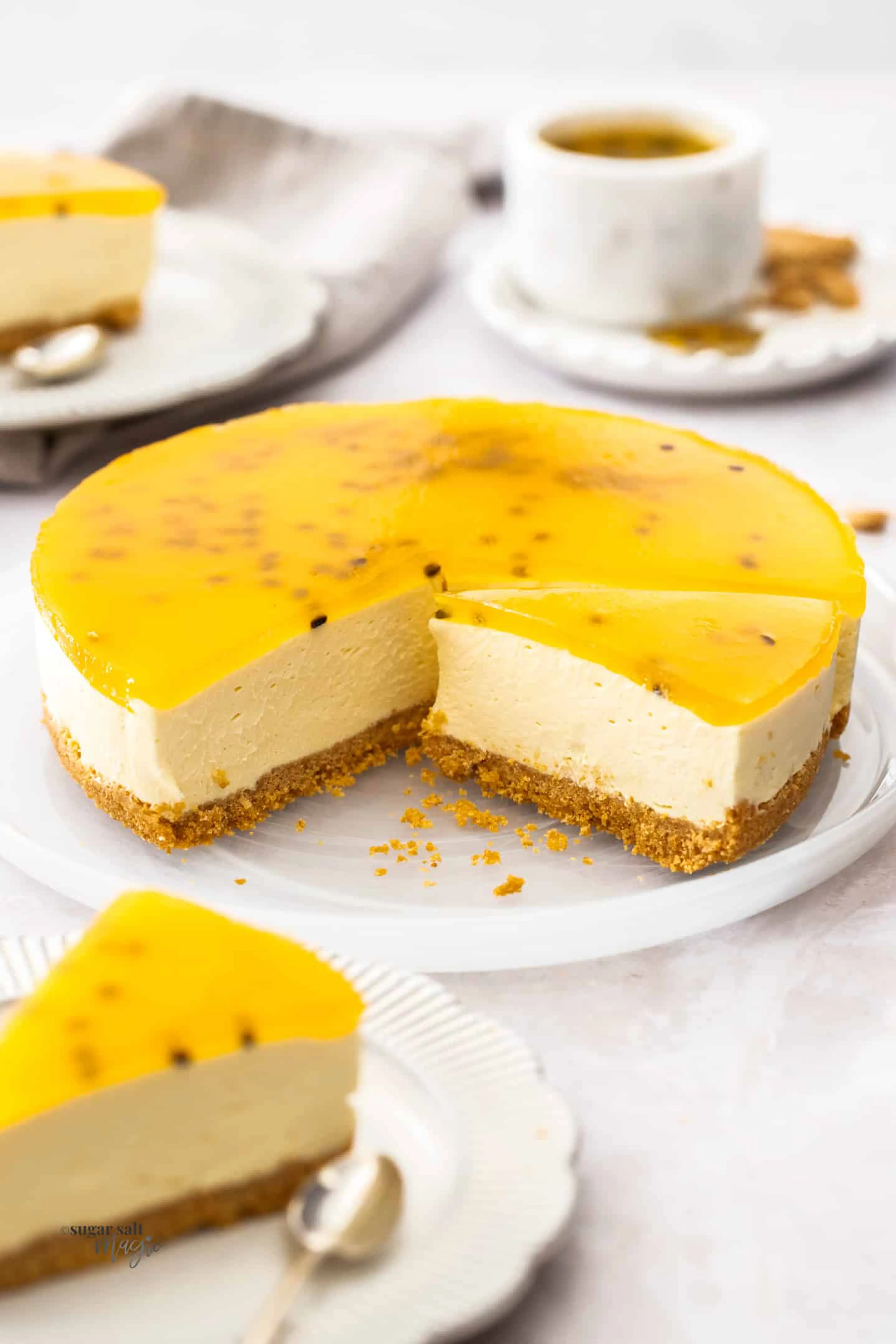 No Bake Passionfruit Cheesecake