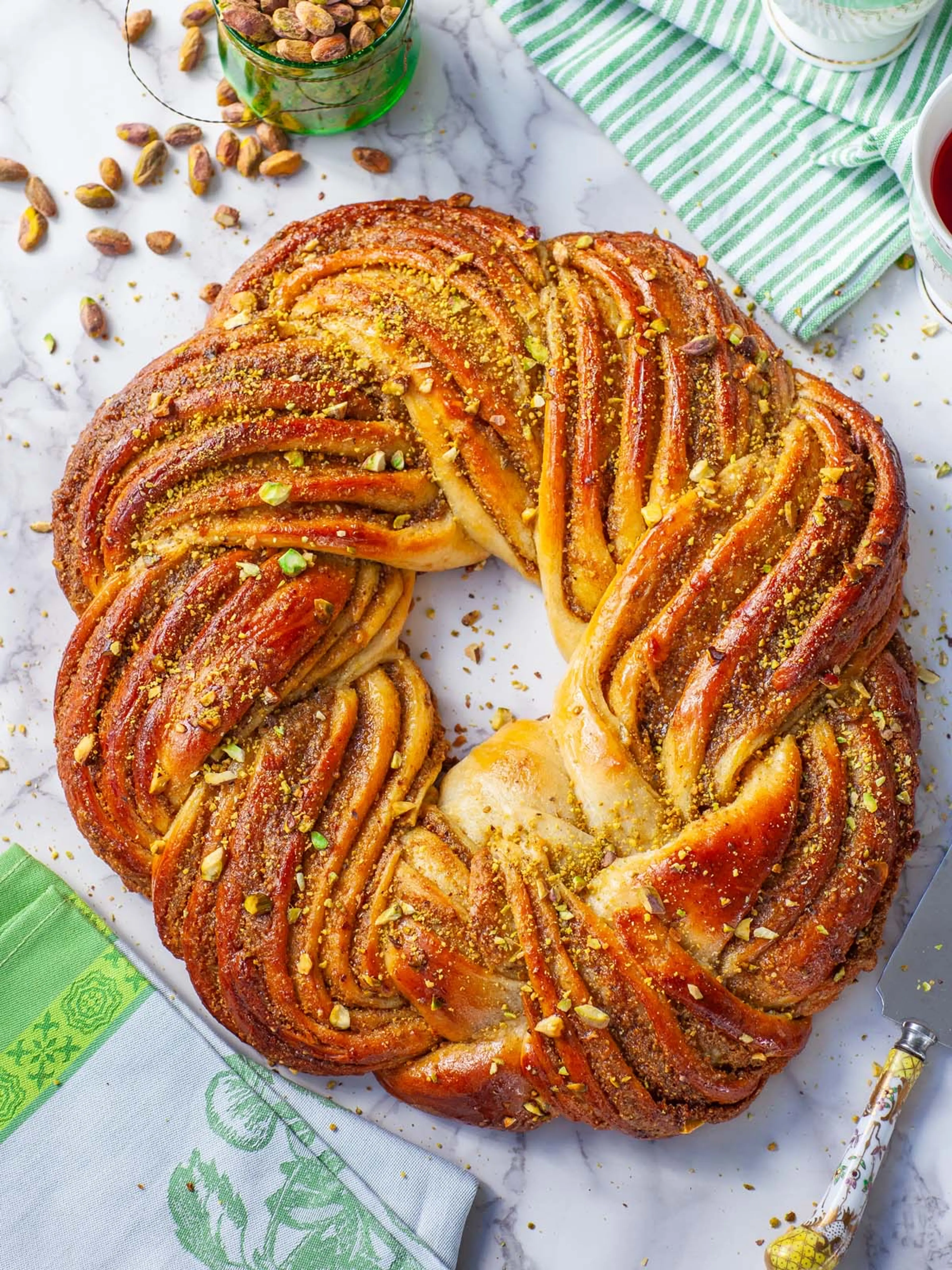 Honey Pistachio Babka Bread Recipe (video)