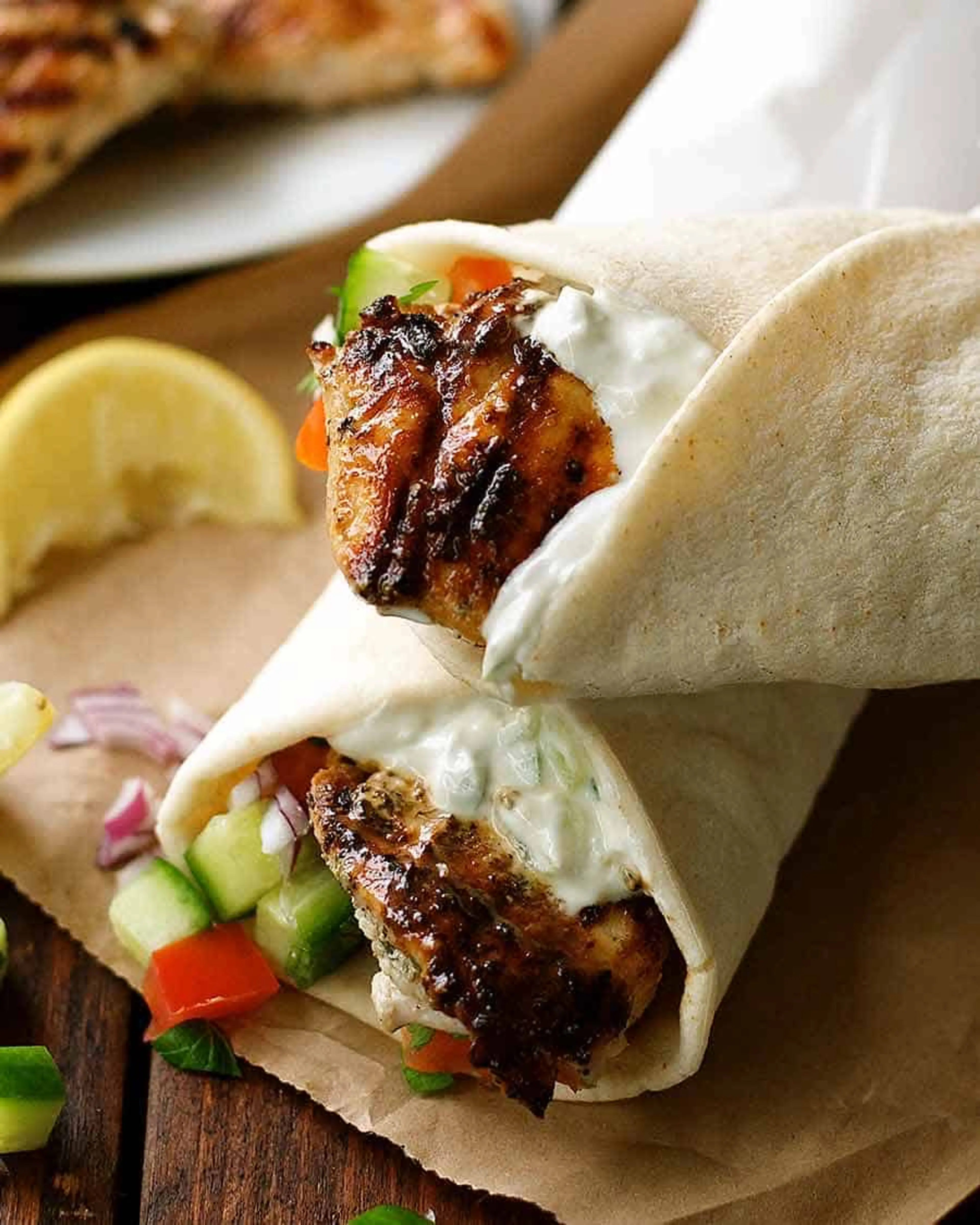 Greek Chicken Gyros with Tzaziki