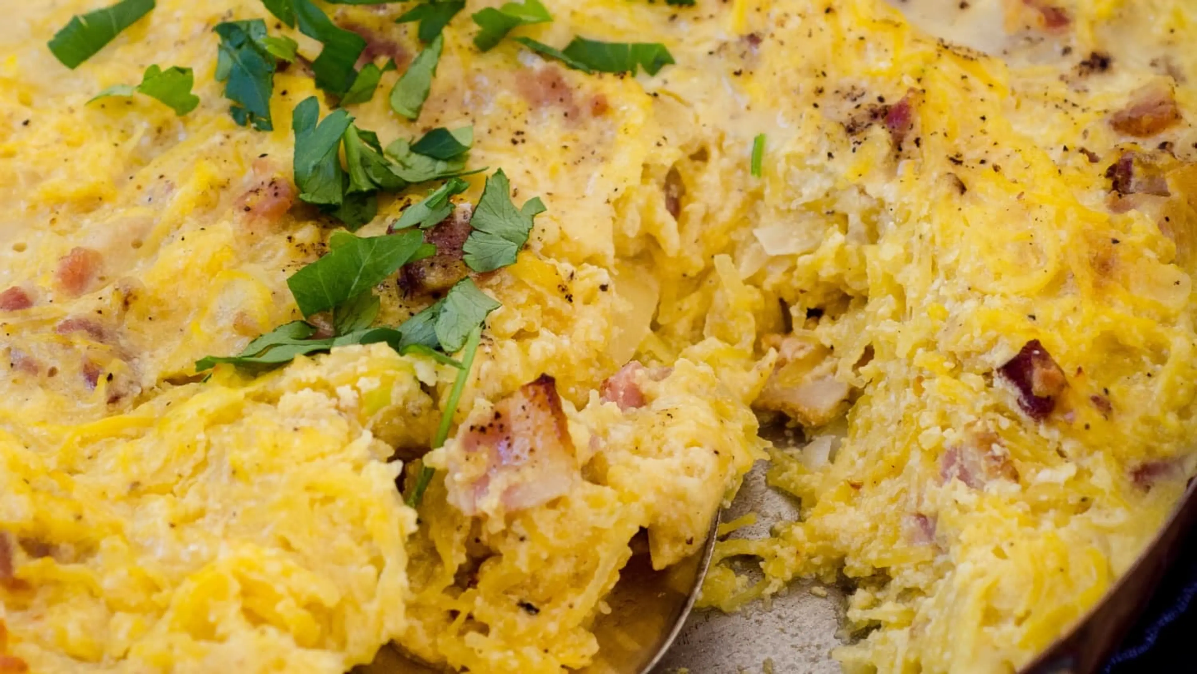 Recipe: Baked Spaghetti Squash Carbonara