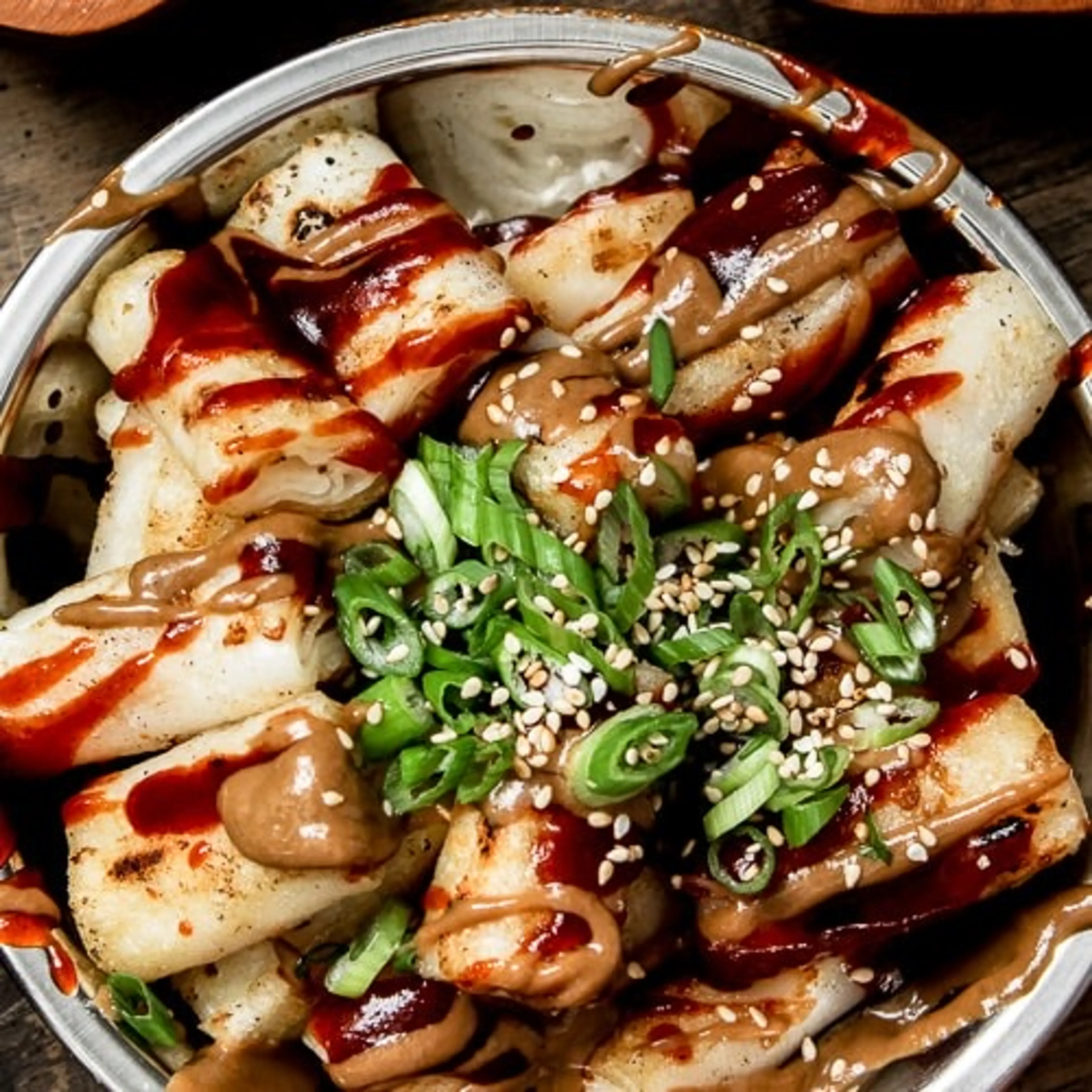 Crispy Cheung Fun (Rice Noodle Rolls) + Spicy Hoisin & Maple