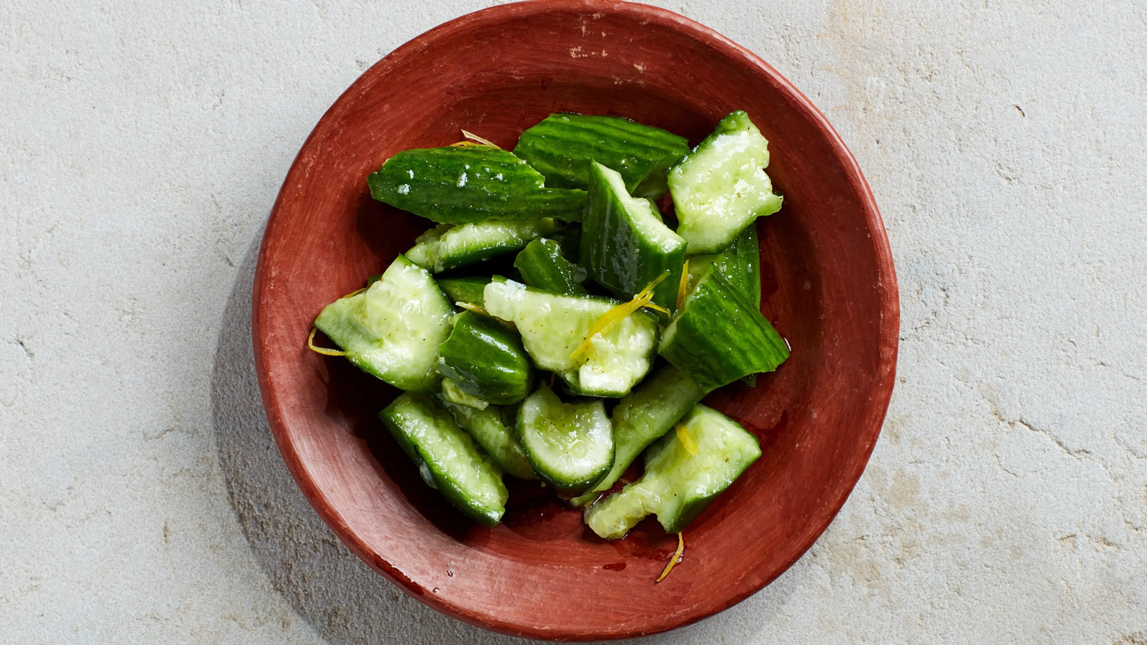 Smashed Cucumber Salad with Lemon and Celery Salt