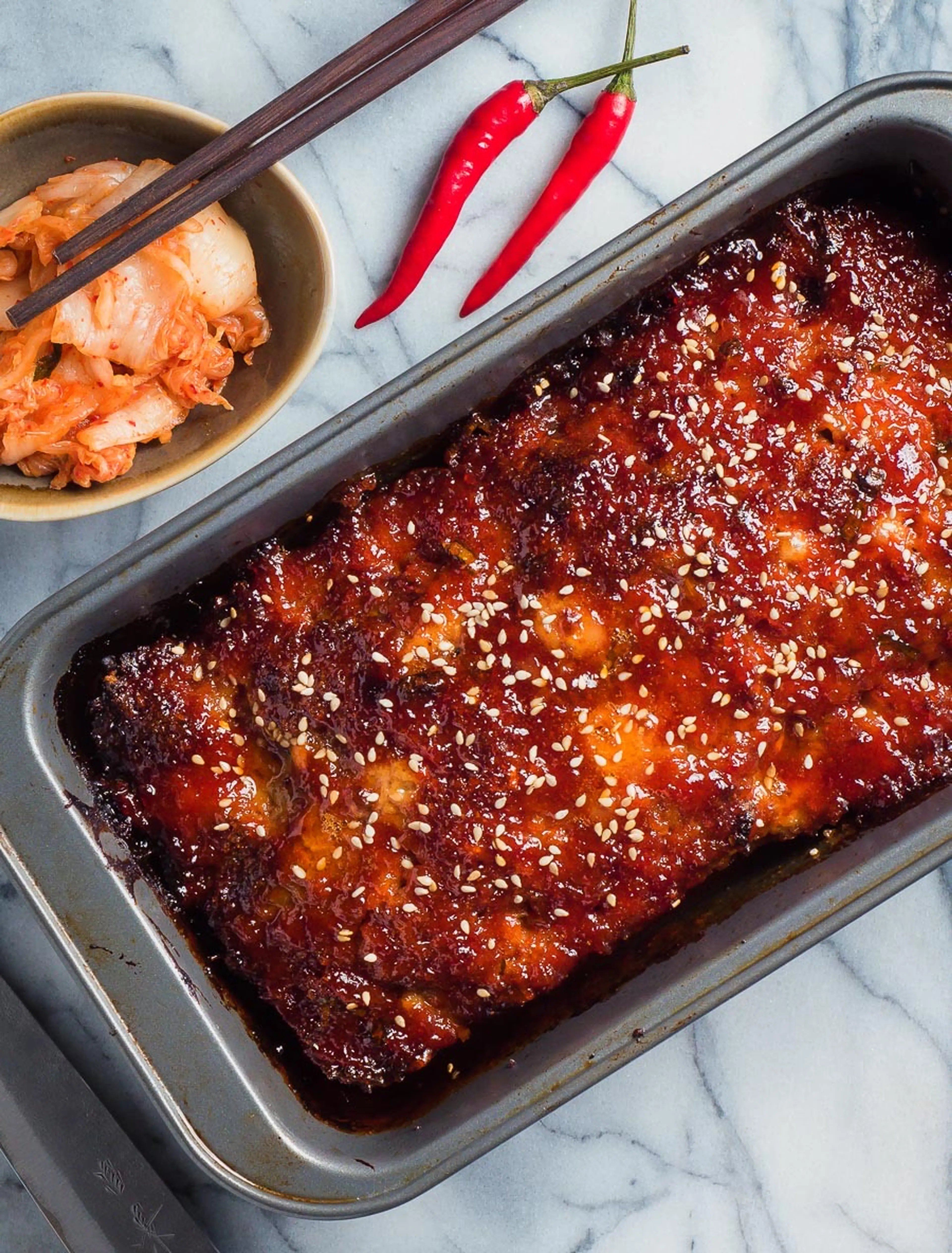 korean meatloaf with gochujang glaze