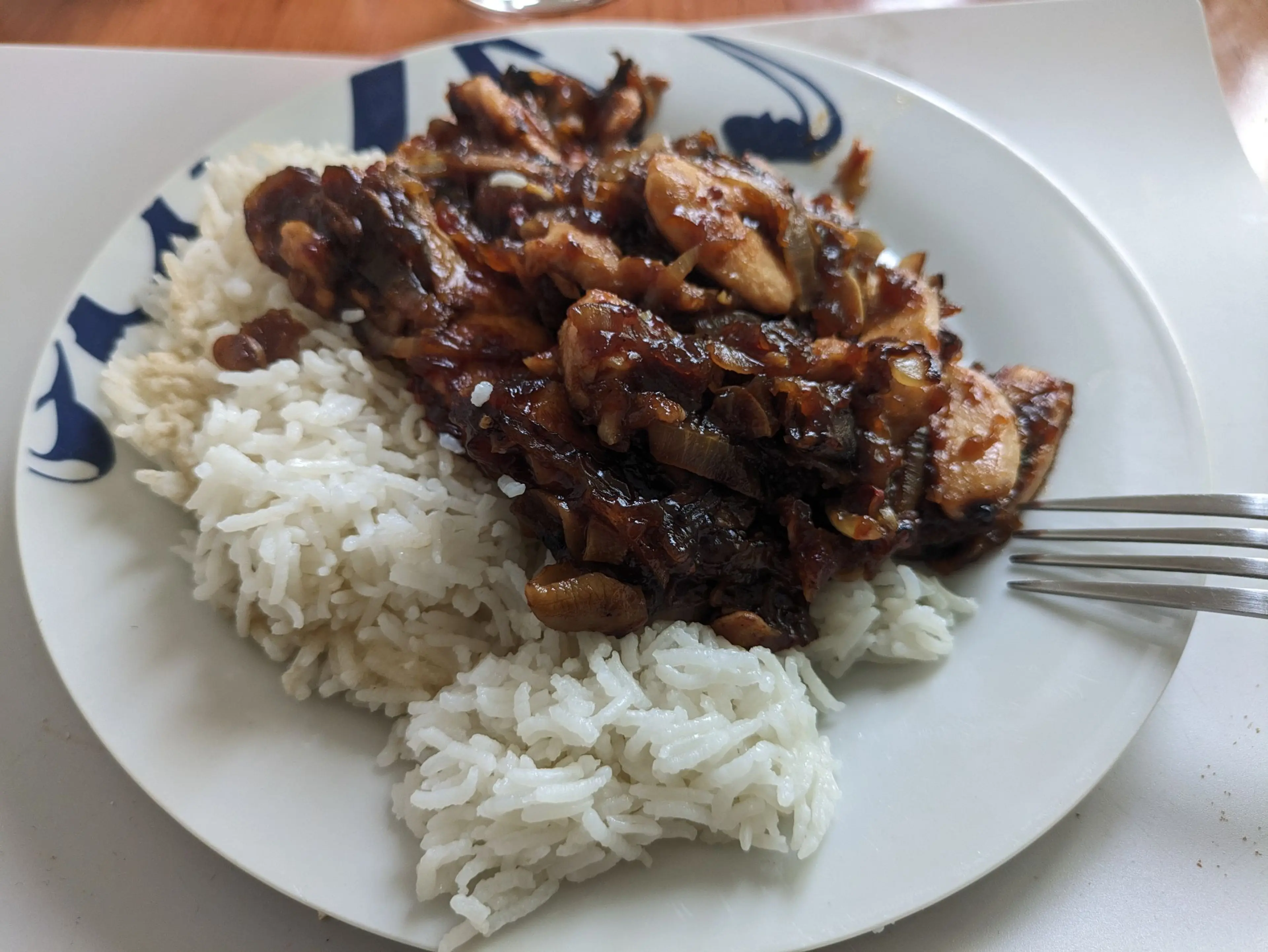 Chicken and mushroom stir-fry