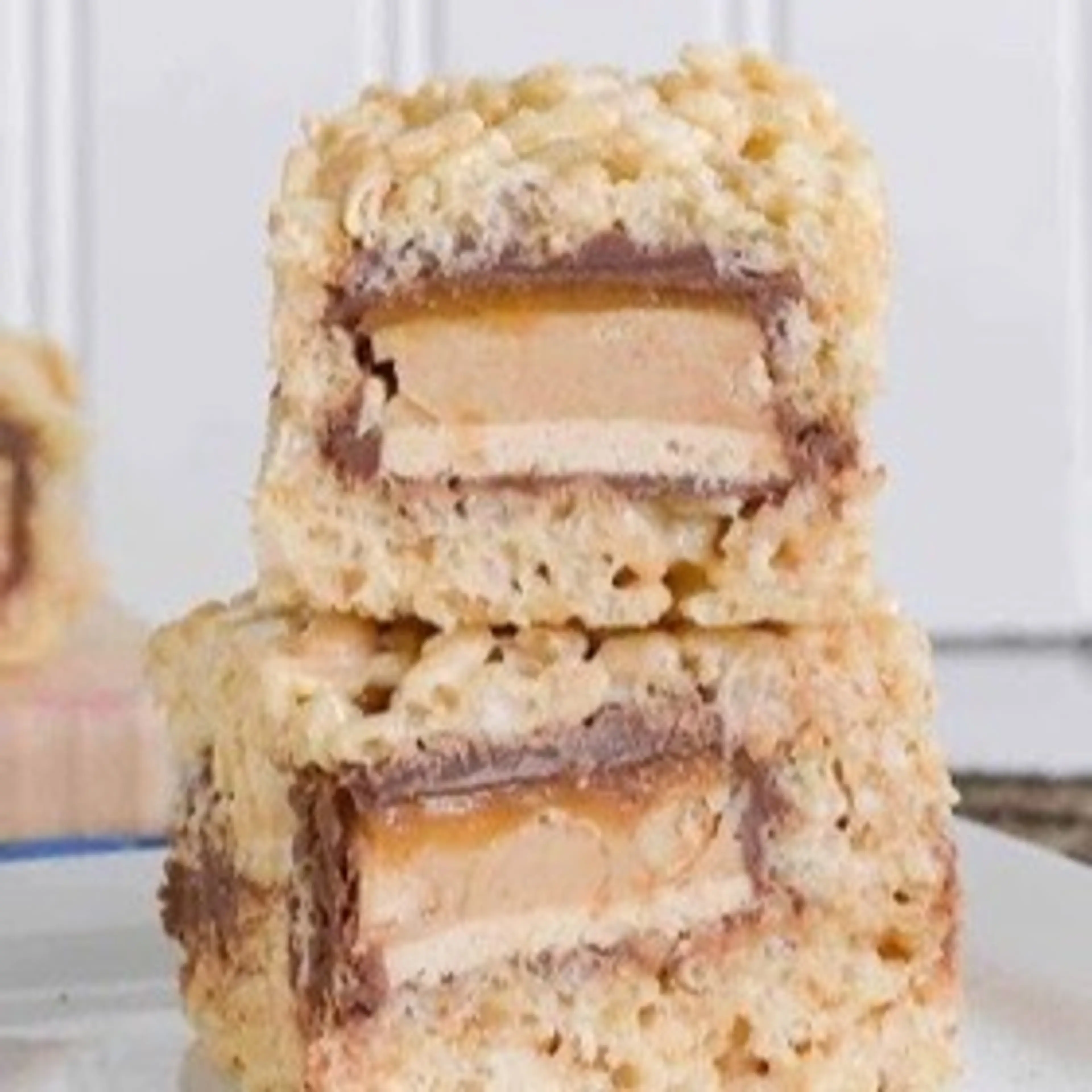 Candy Bar Stuffed Rice Krispie Treats