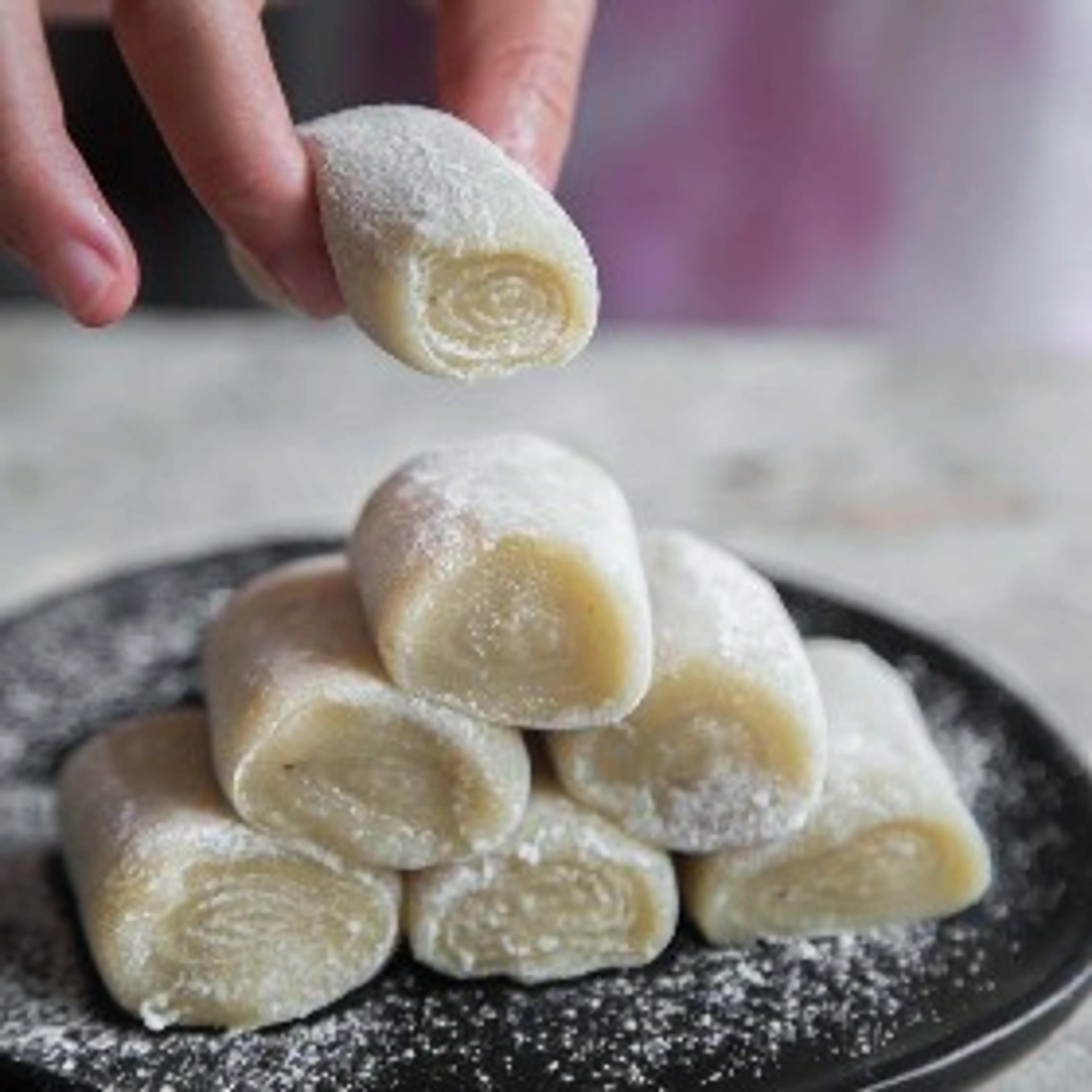 Chinese Banana Mochi Rolls (Made with Real Bananas)