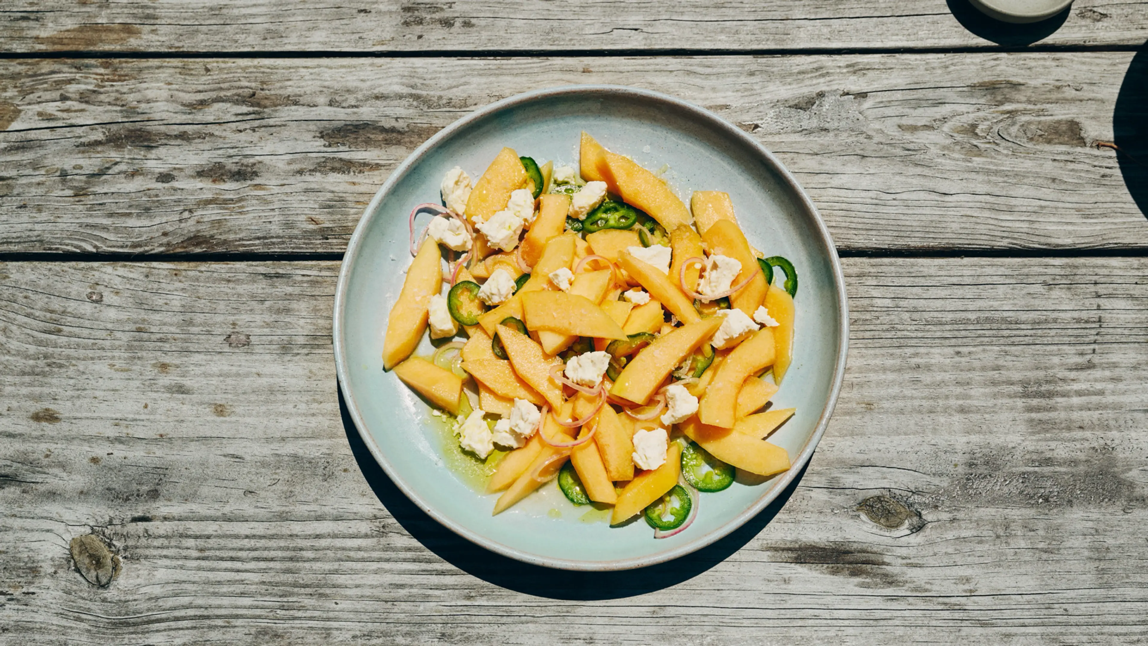 Salted Melon Salad with Jalapeños and Feta