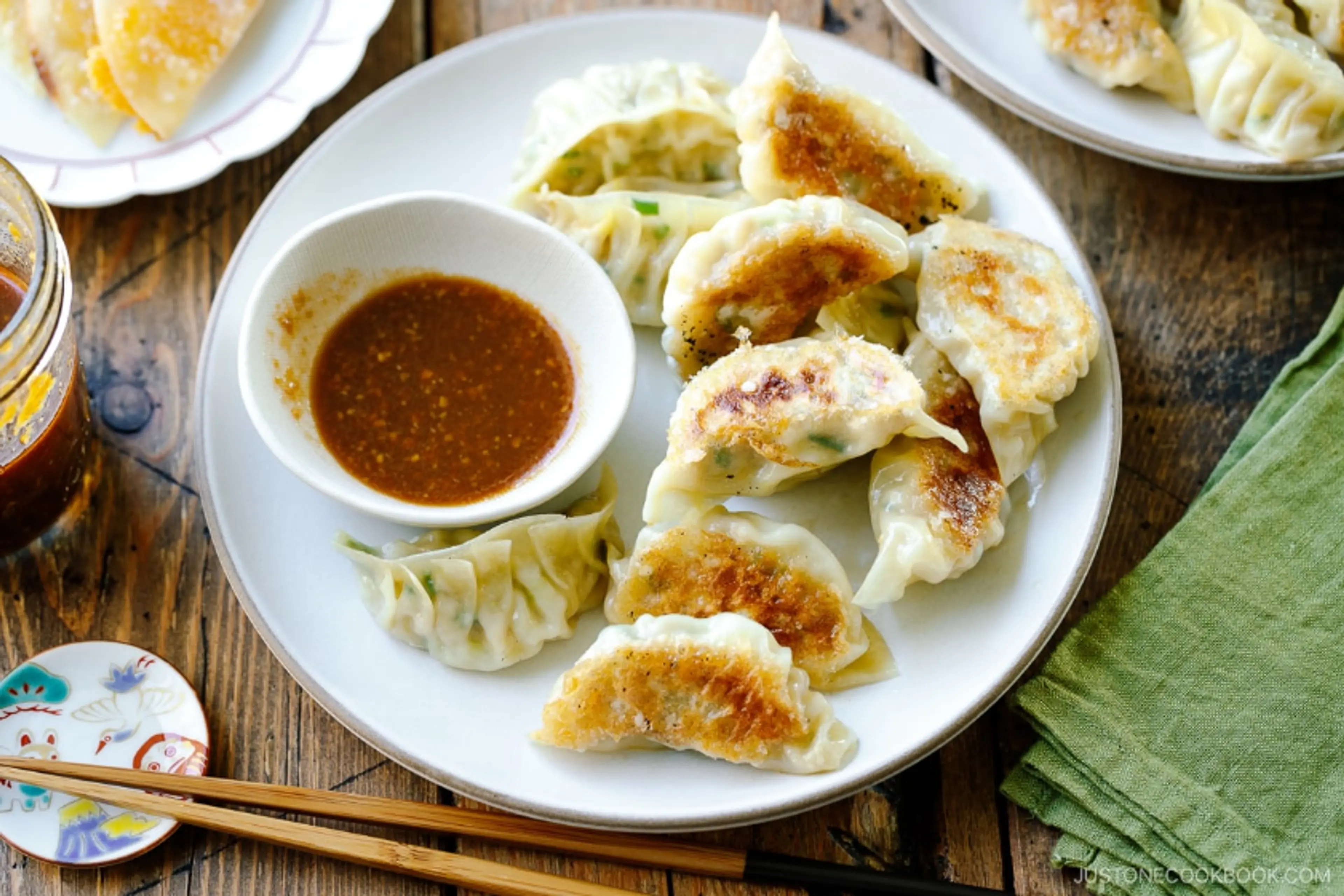 Napa Cabbage Gyoza with Miso Dipping Sauce