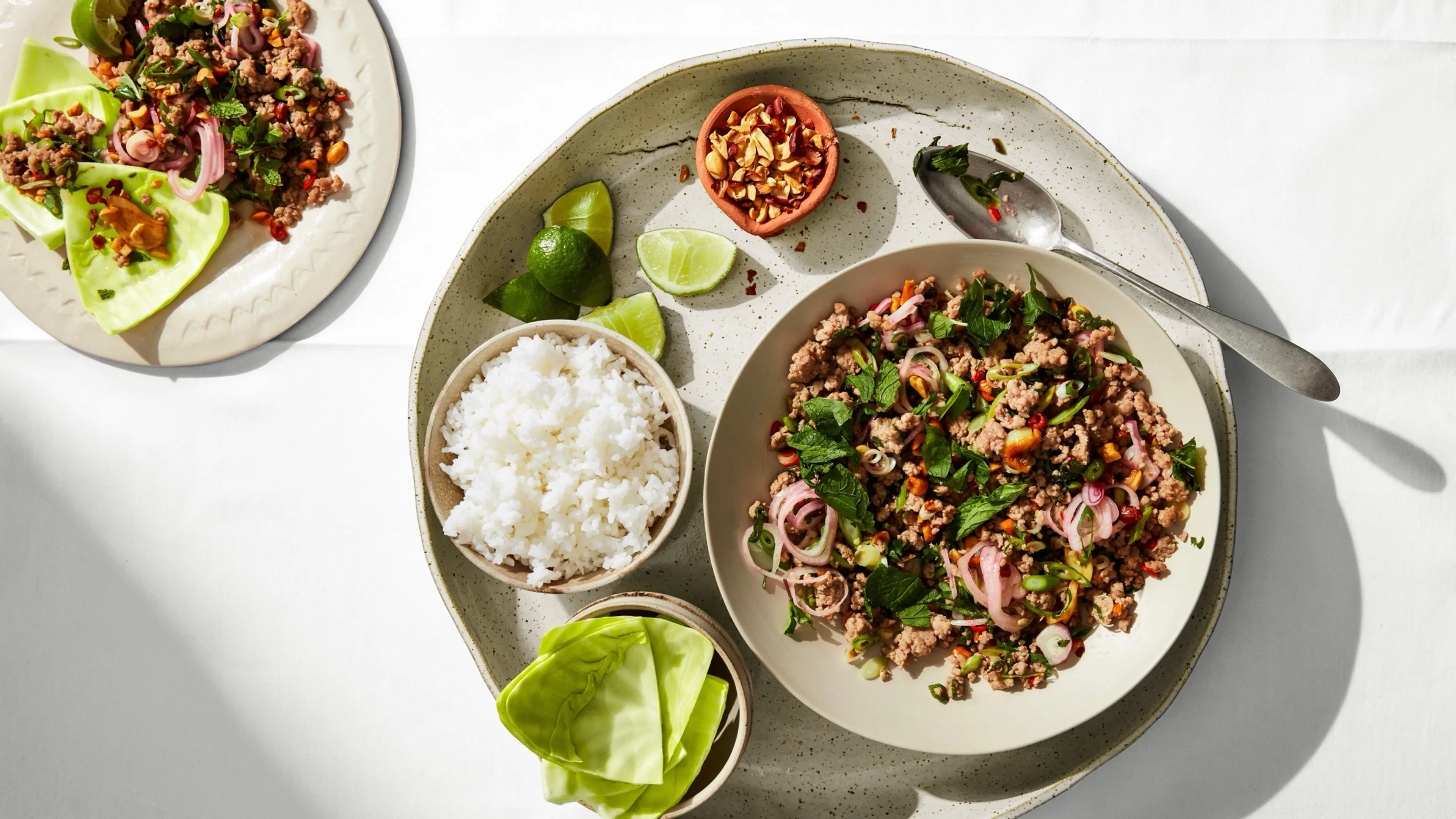 Pork, Beef, or Lamb Larb With Cabbage Cups