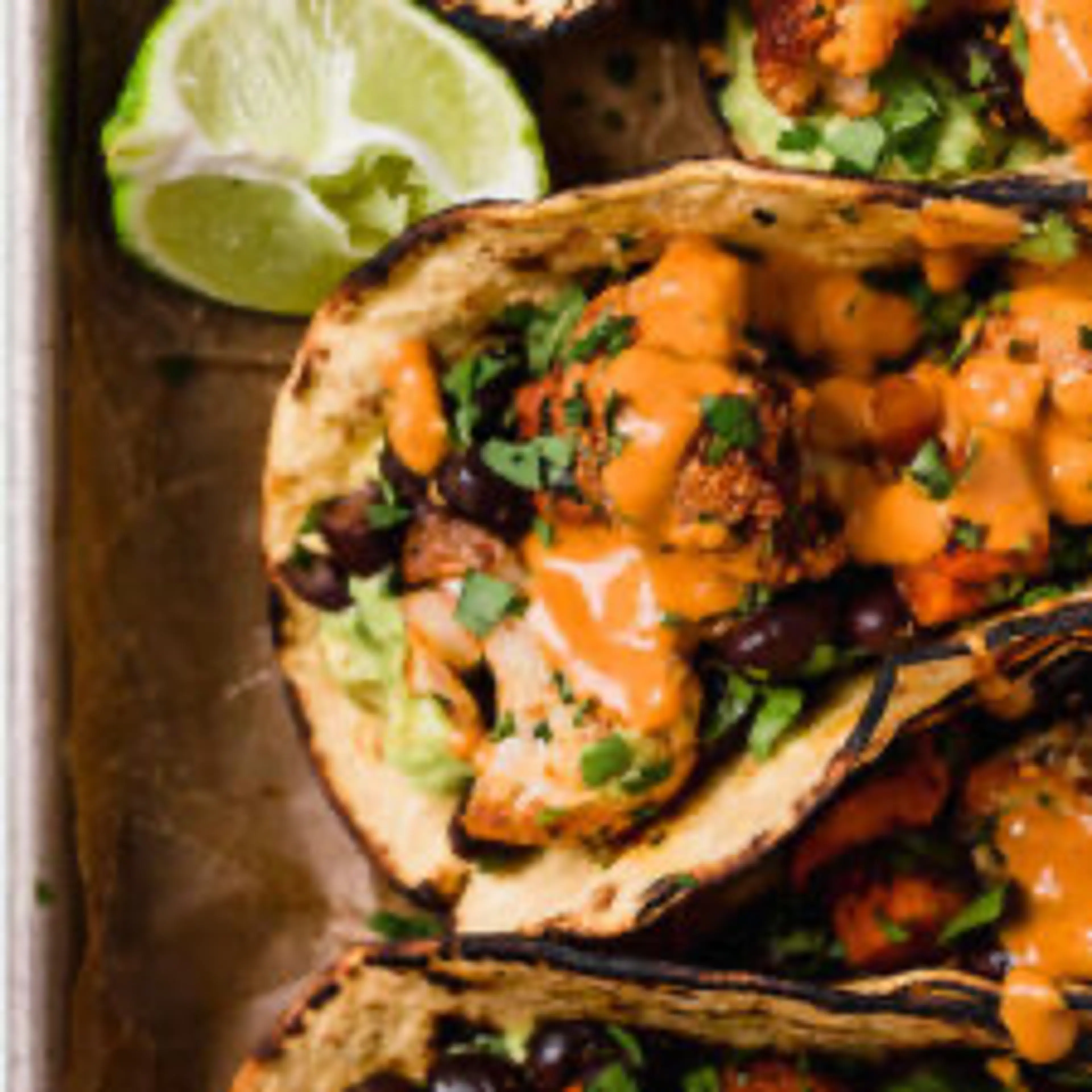 Roasted Sweet Potato & Cauliflower Tacos