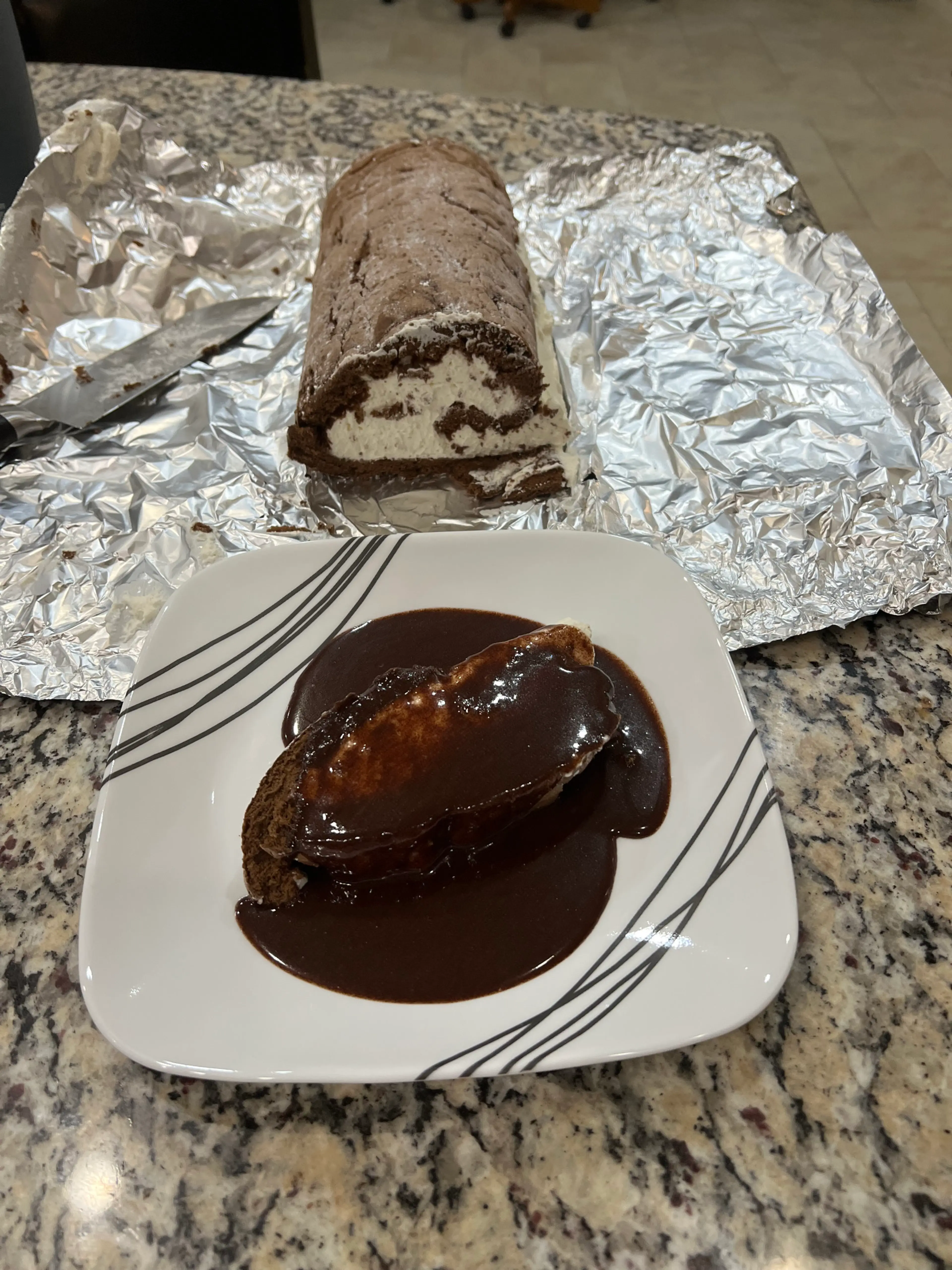 Chocolate Roll with Regal Chocolate Sauce