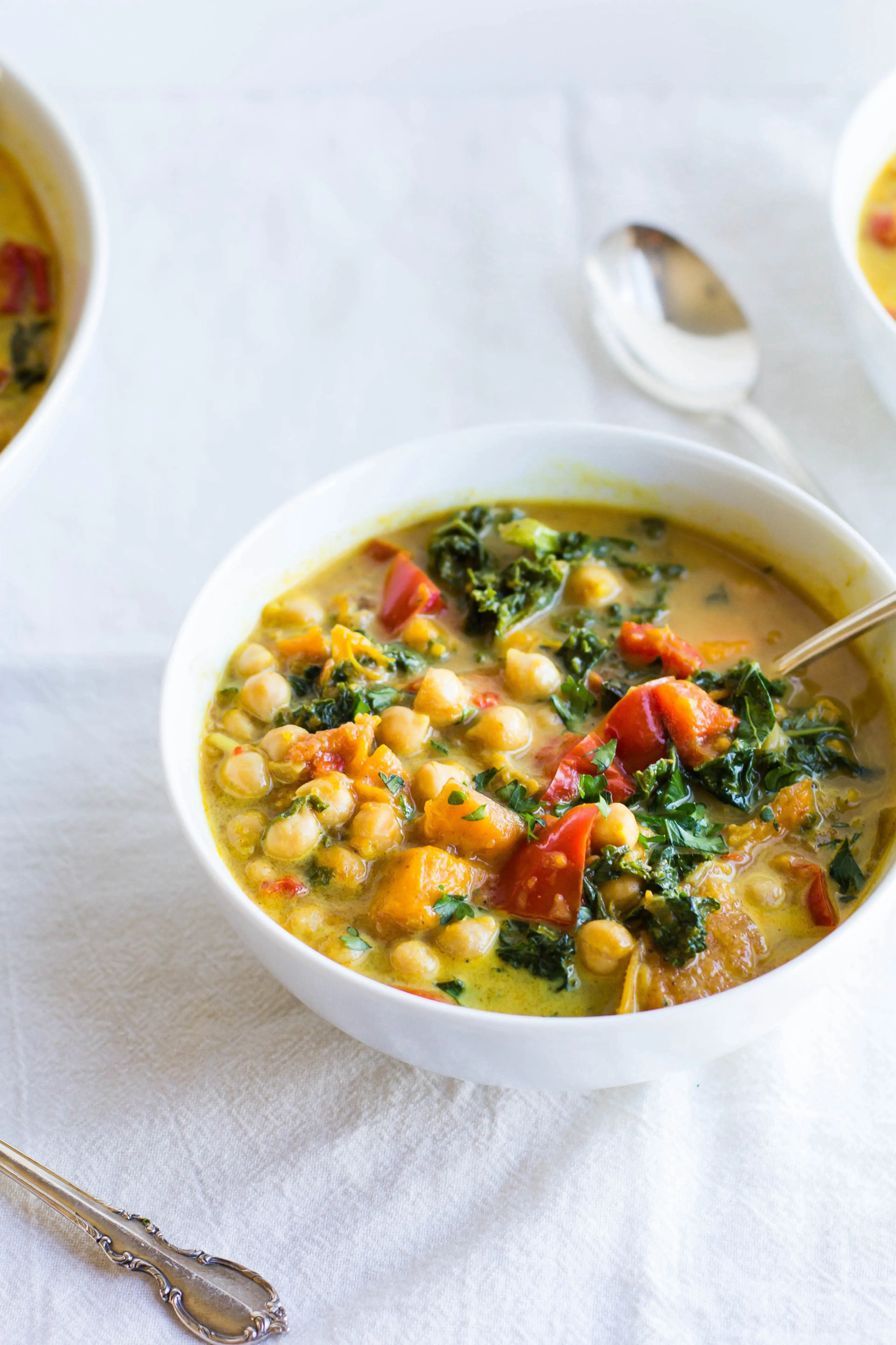 Slow Cooker Curry Stew with Chickpeas, Sweet Potatoes + Kale