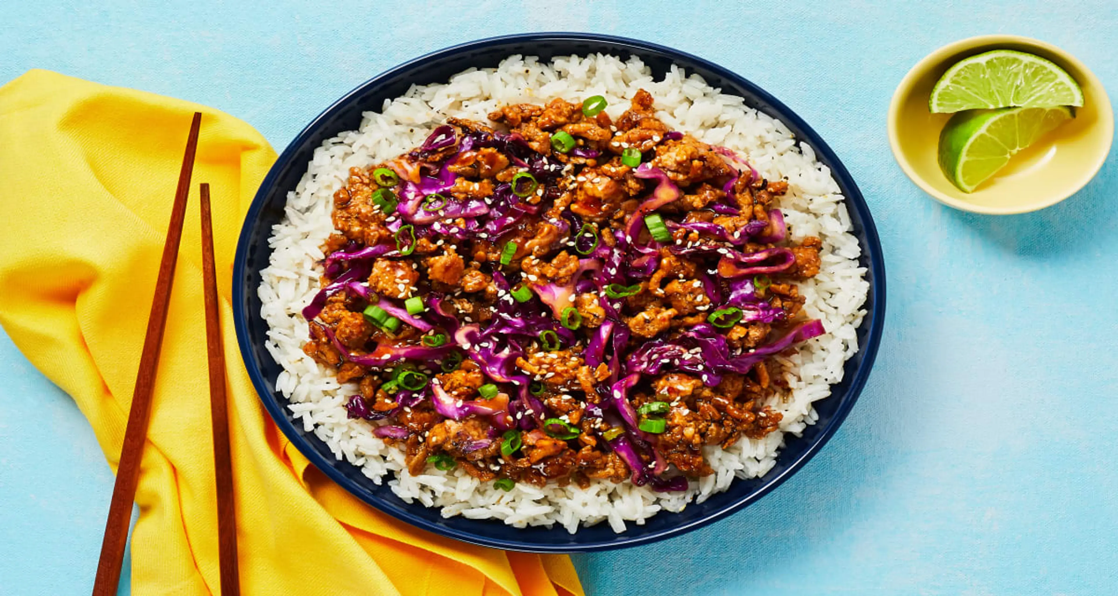 Moo Shu Pork Bowls with Cabbage, Scallions & Buttery Rice