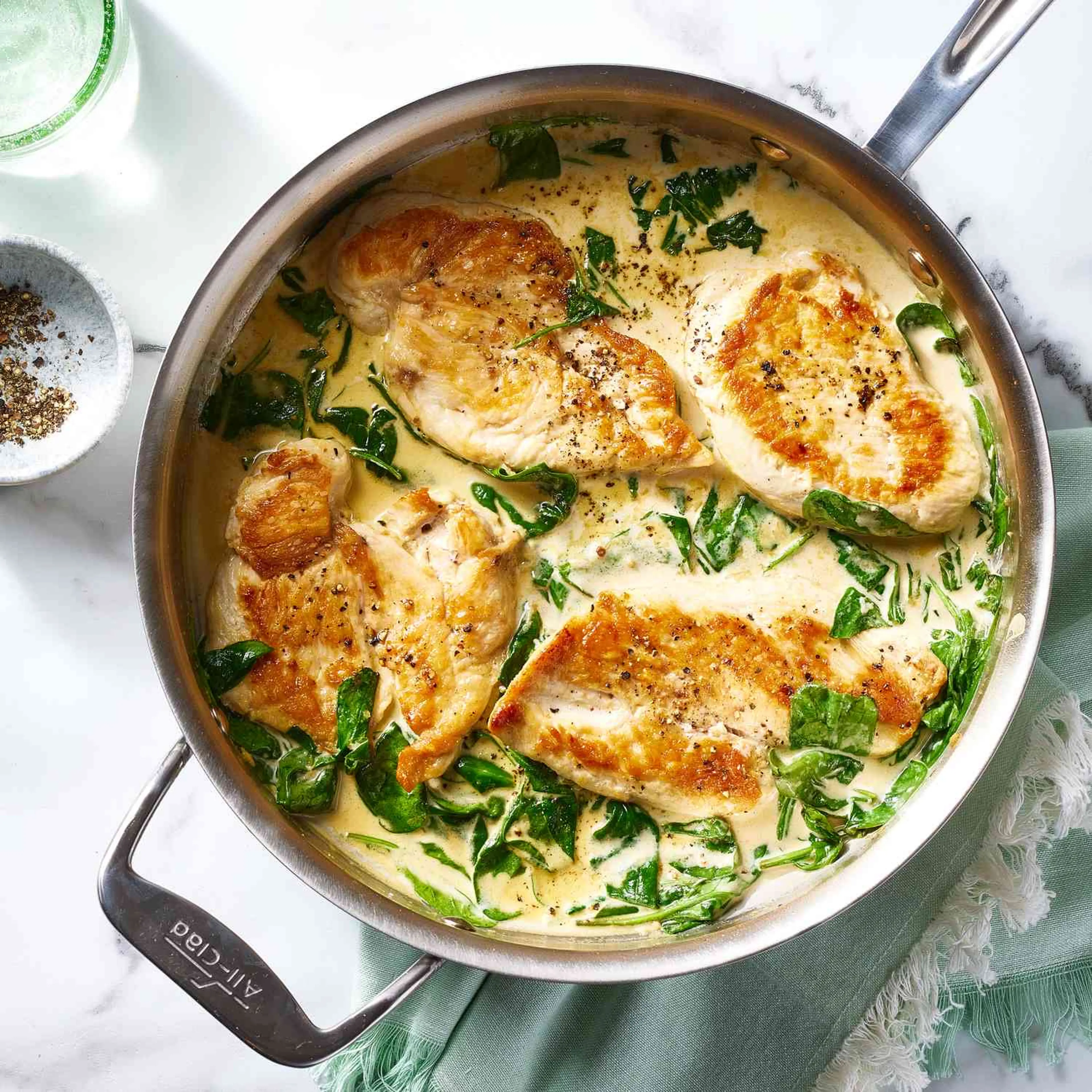 Creamy Garlic Skillet Chicken with Spinach