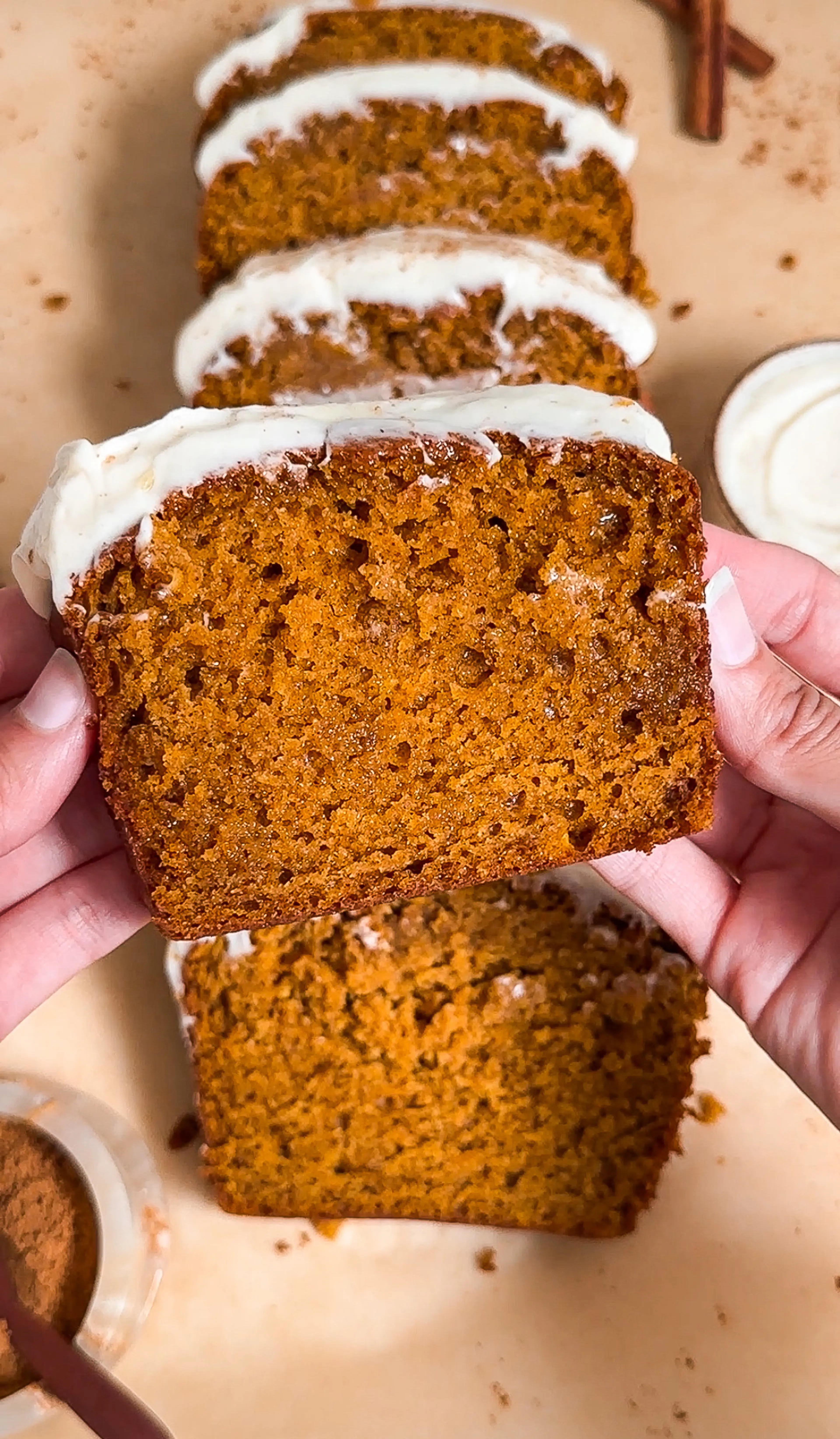 Pumpkin Bread With Brown Butter Cream Cheese Frosting