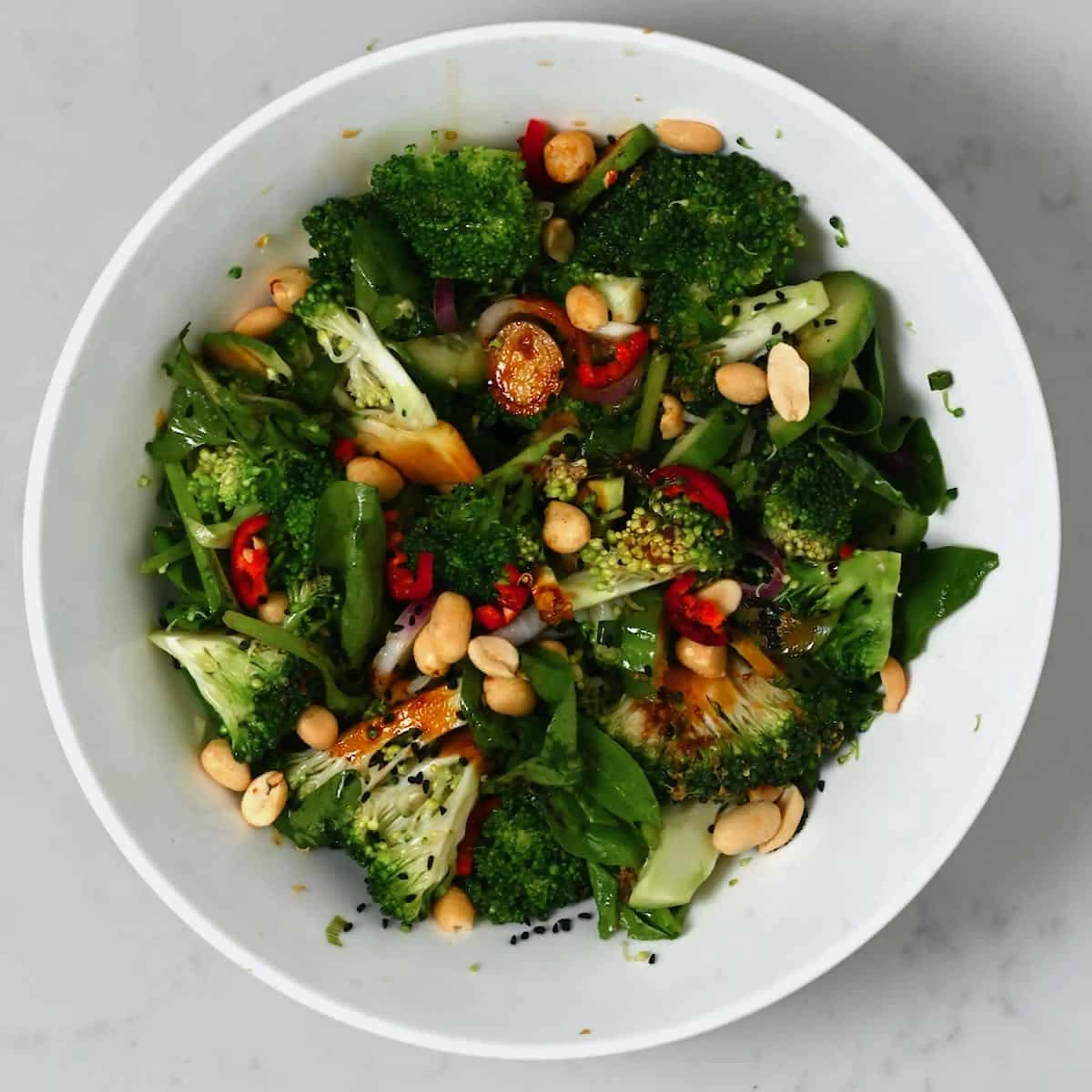 Asian Broccoli Salad with Sesame Ginger Dressing