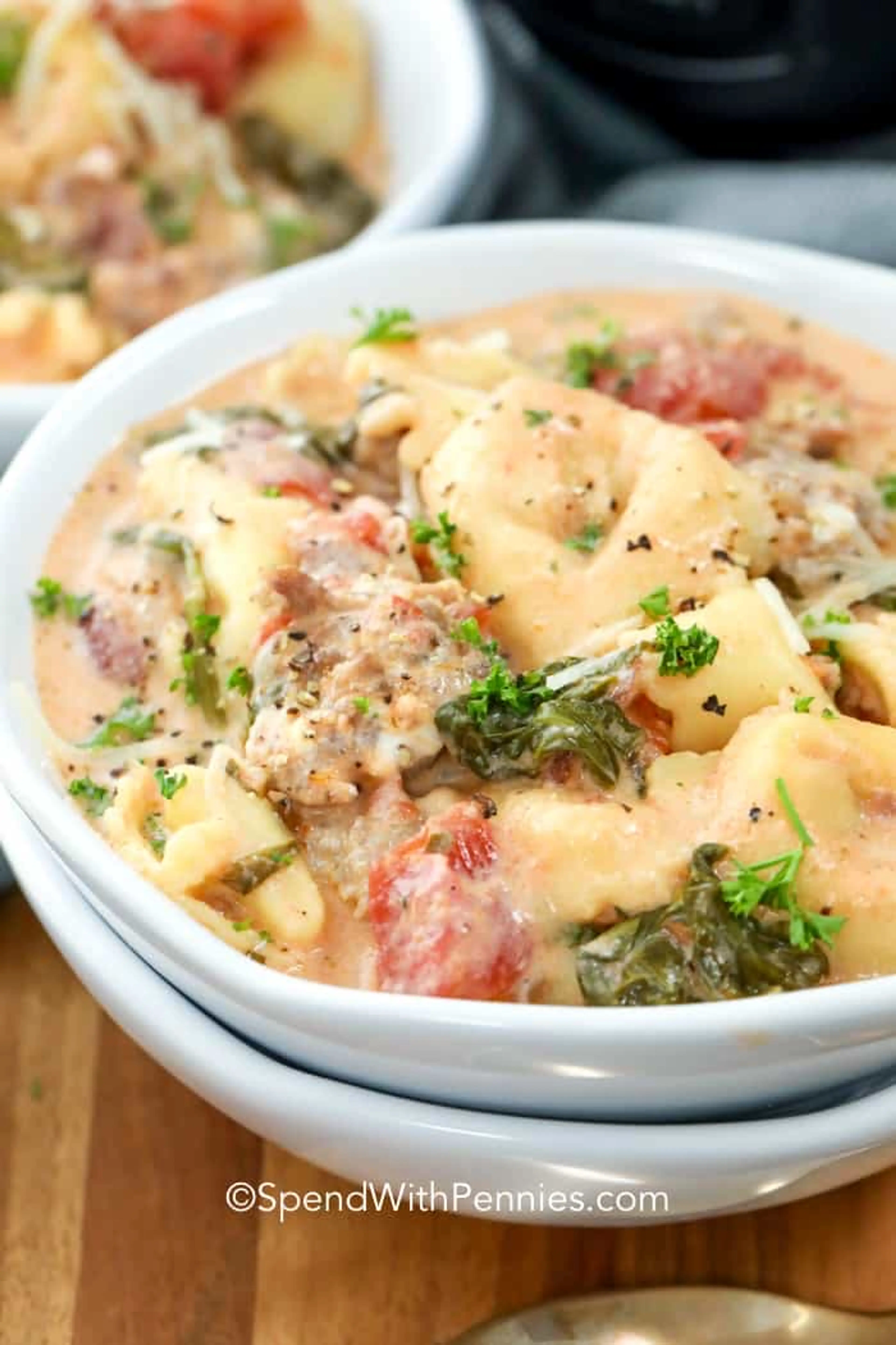 Creamy Crockpot Tortellini