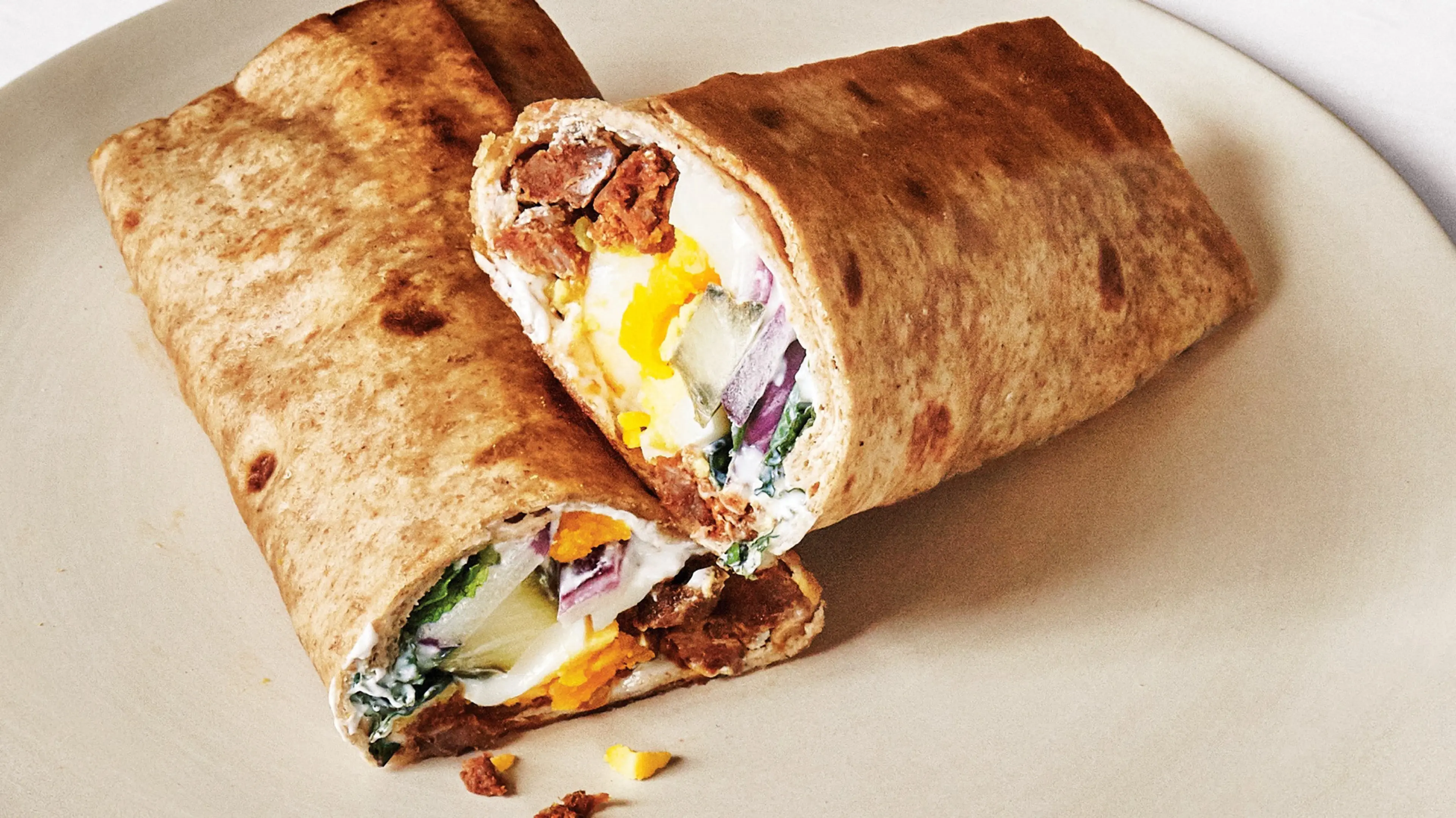 Egg and Merguez Wraps