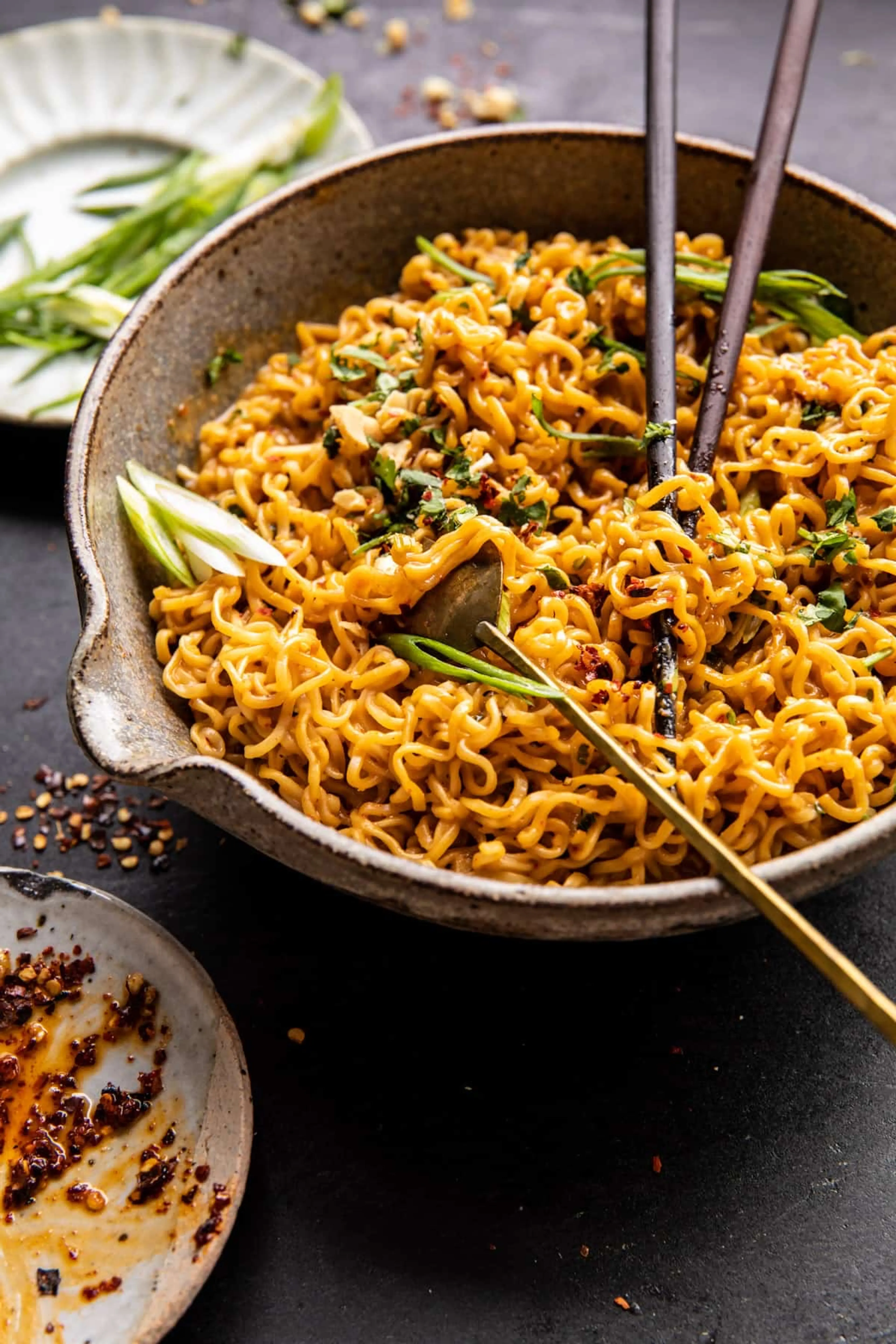 20 Minute Garlic Oil Schezwan Peanut Noodles