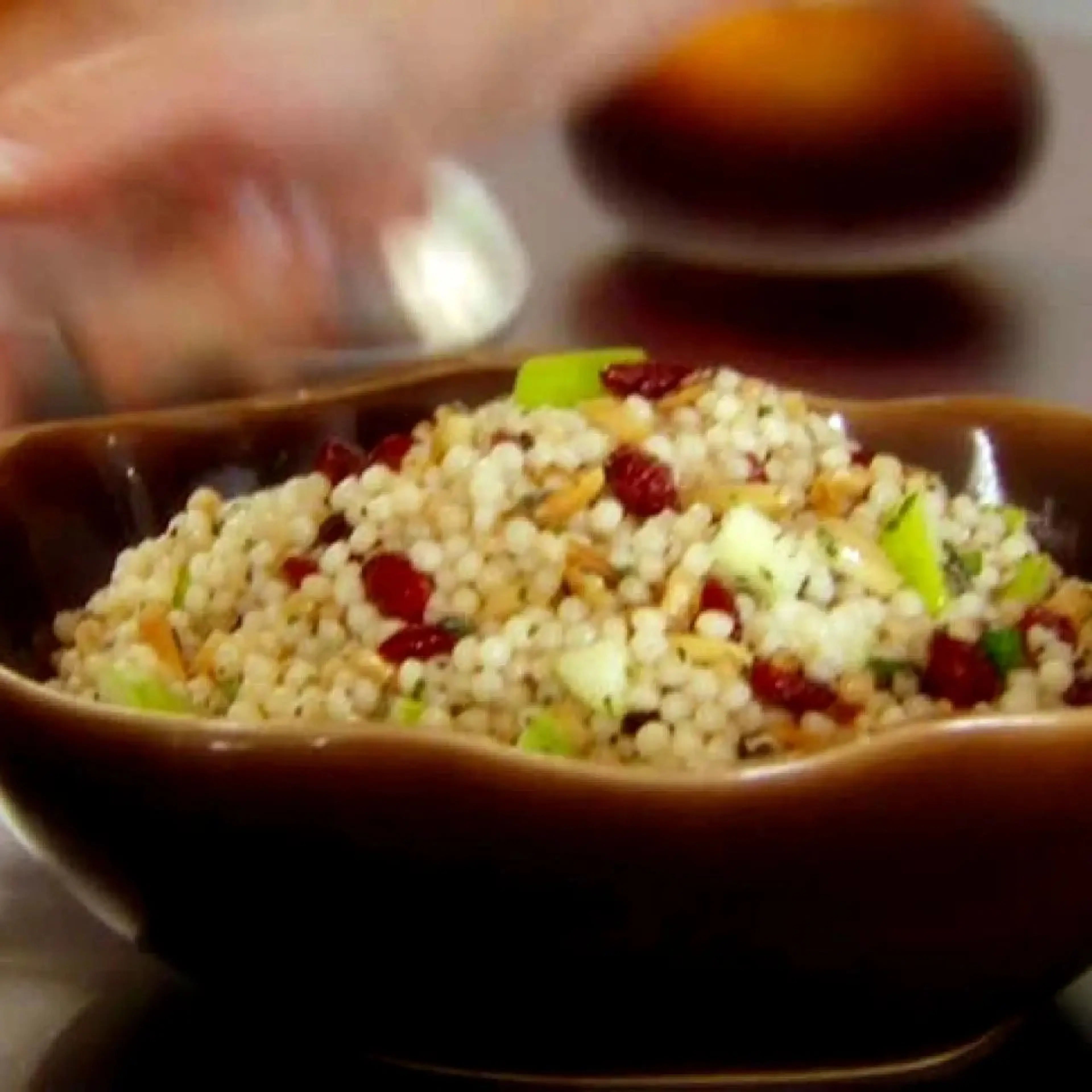 Israeli Couscous with Apples, Cranberries and Herbs