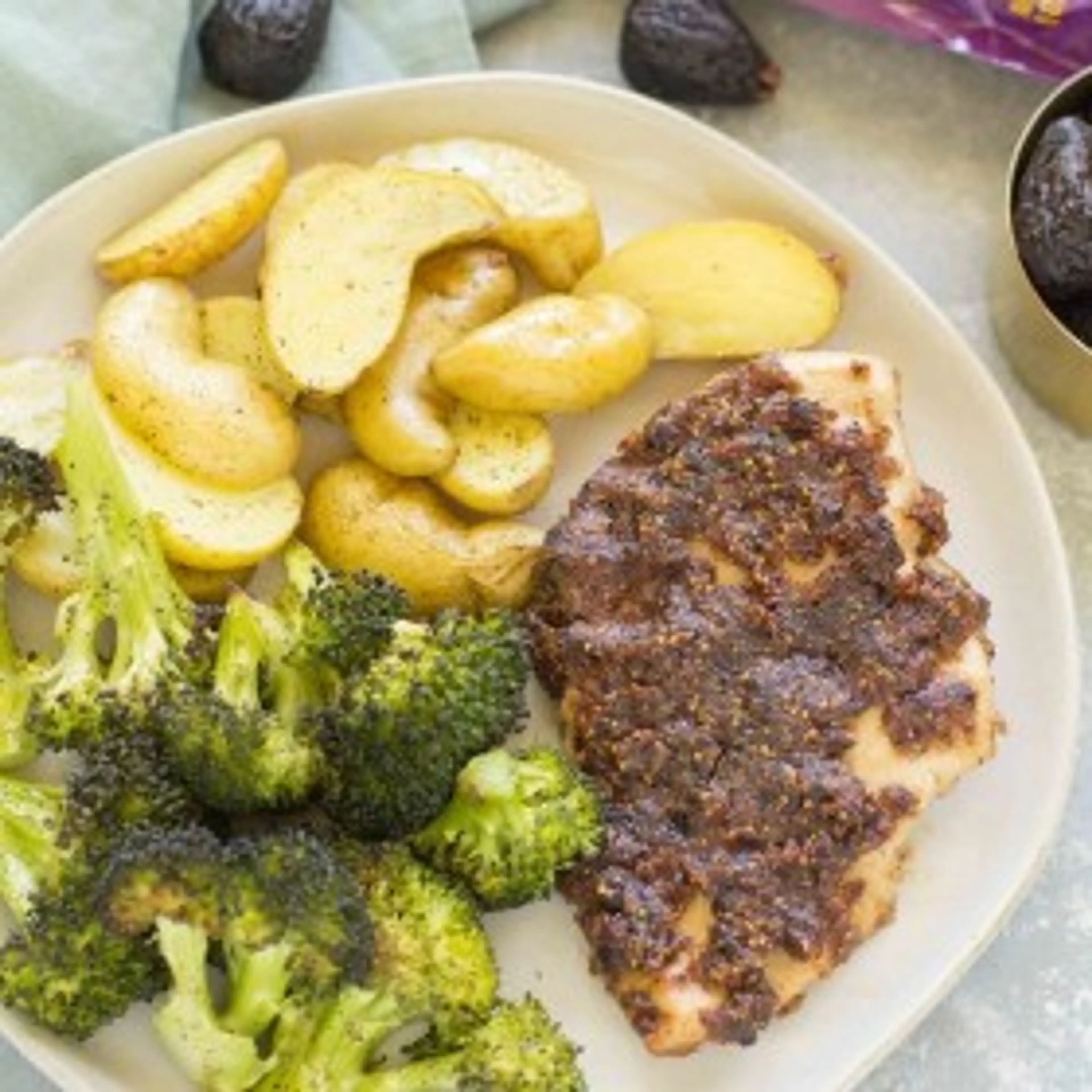 Mustard Fig Sheet Pan Chicken Breast and Vegetables