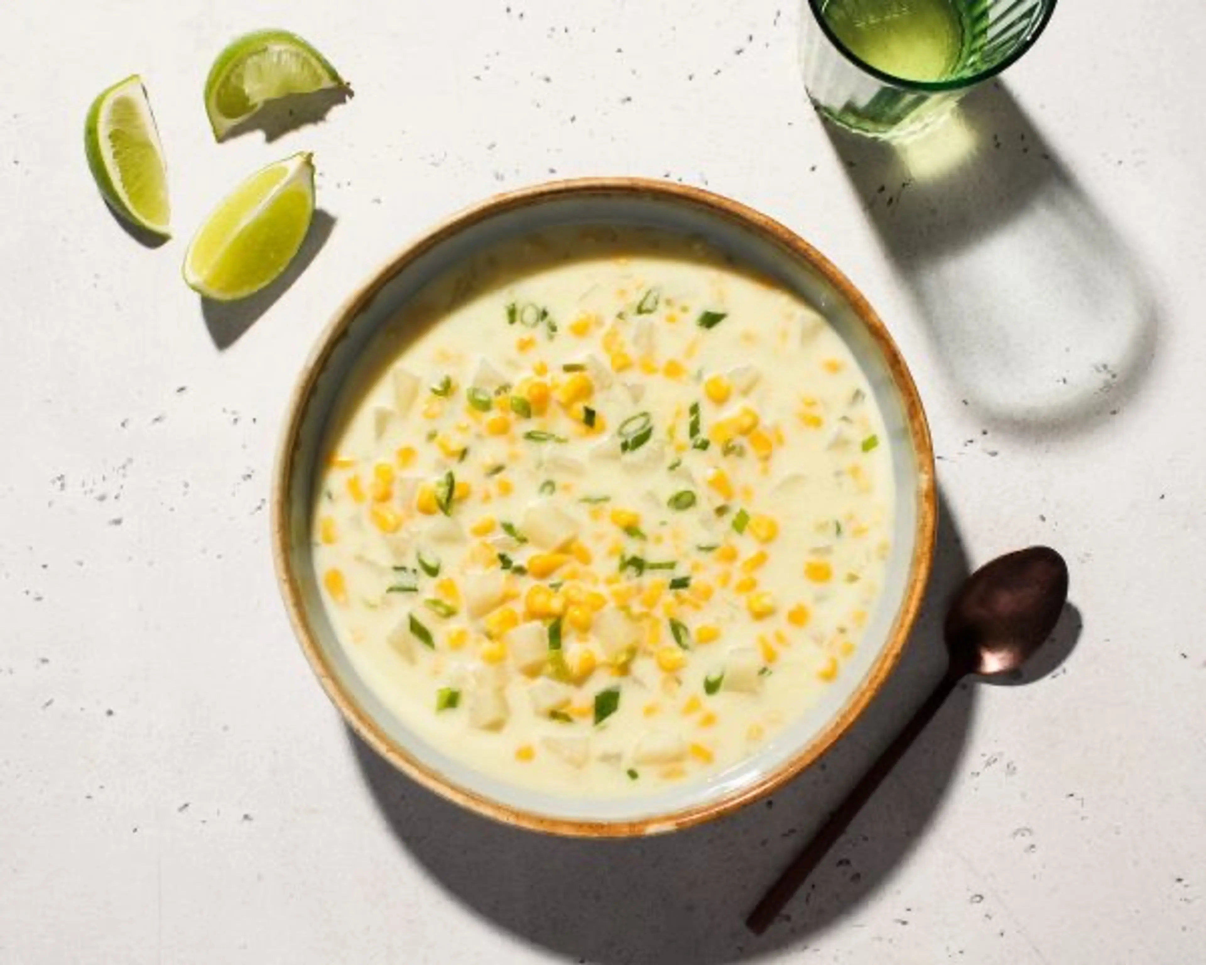 Corn and Coconut Soup with Ginger and Scallions