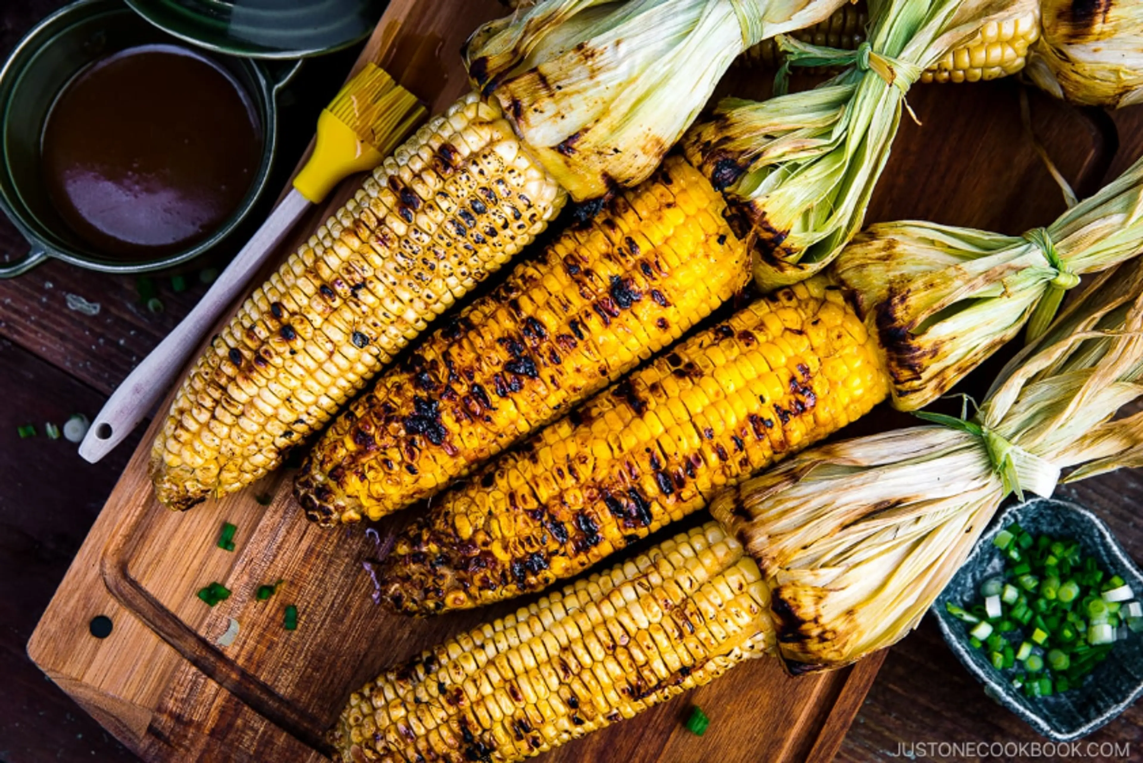 Grilled Corn with Honey Miso Butter