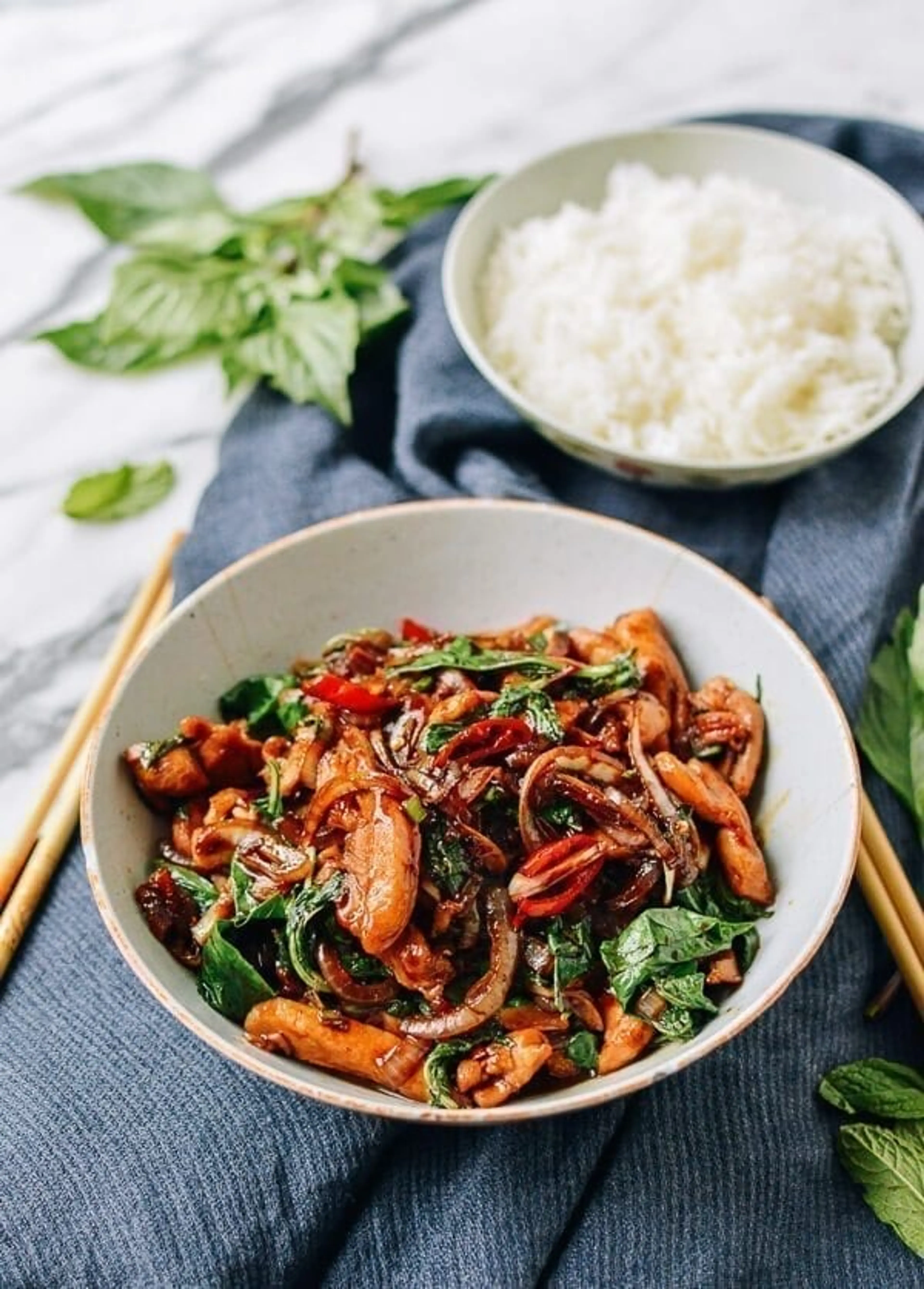 Thai Chicken Stir-fry with Basil & Mint