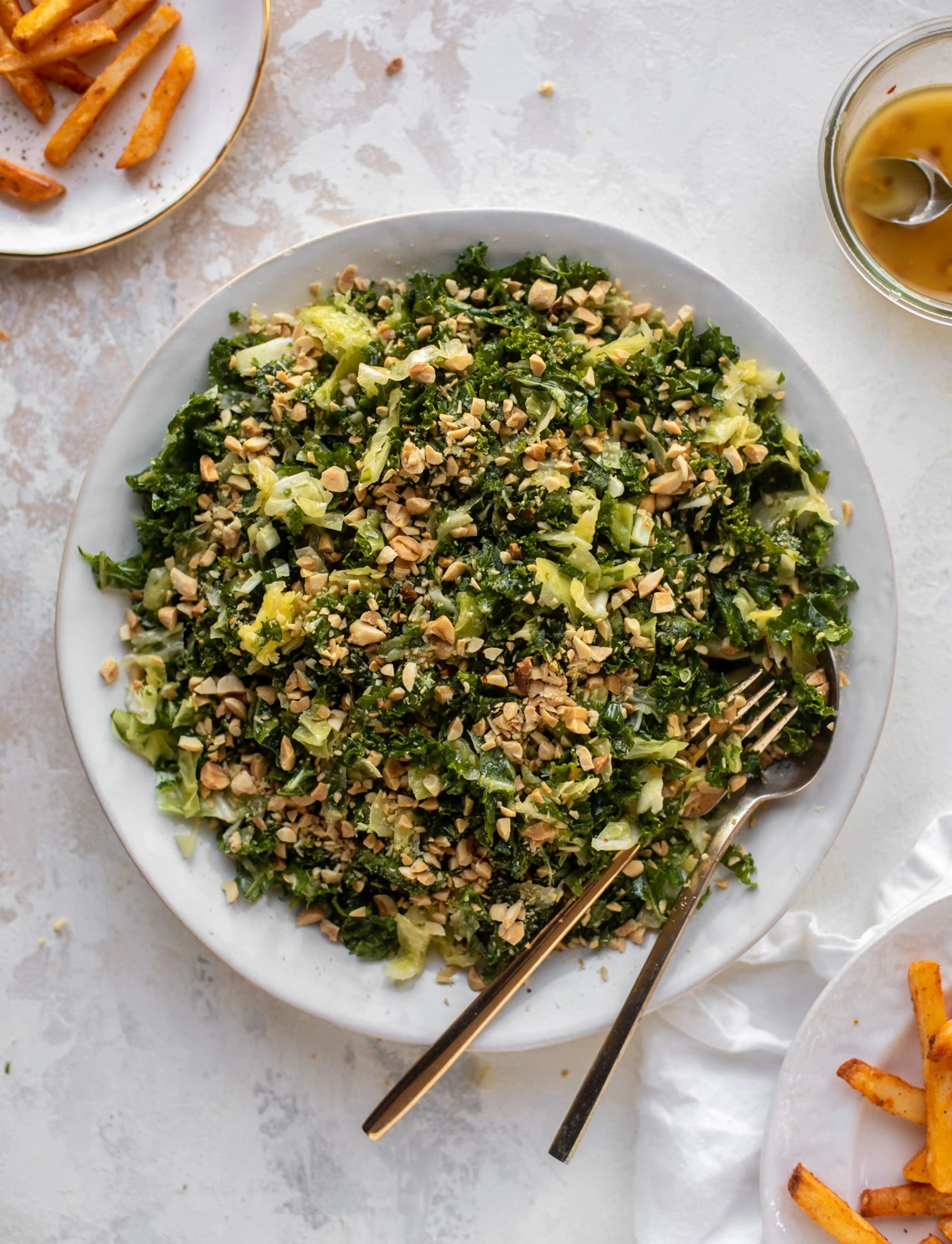 Crunchy Emerald Kale Salad with Peanut Vinaigrette