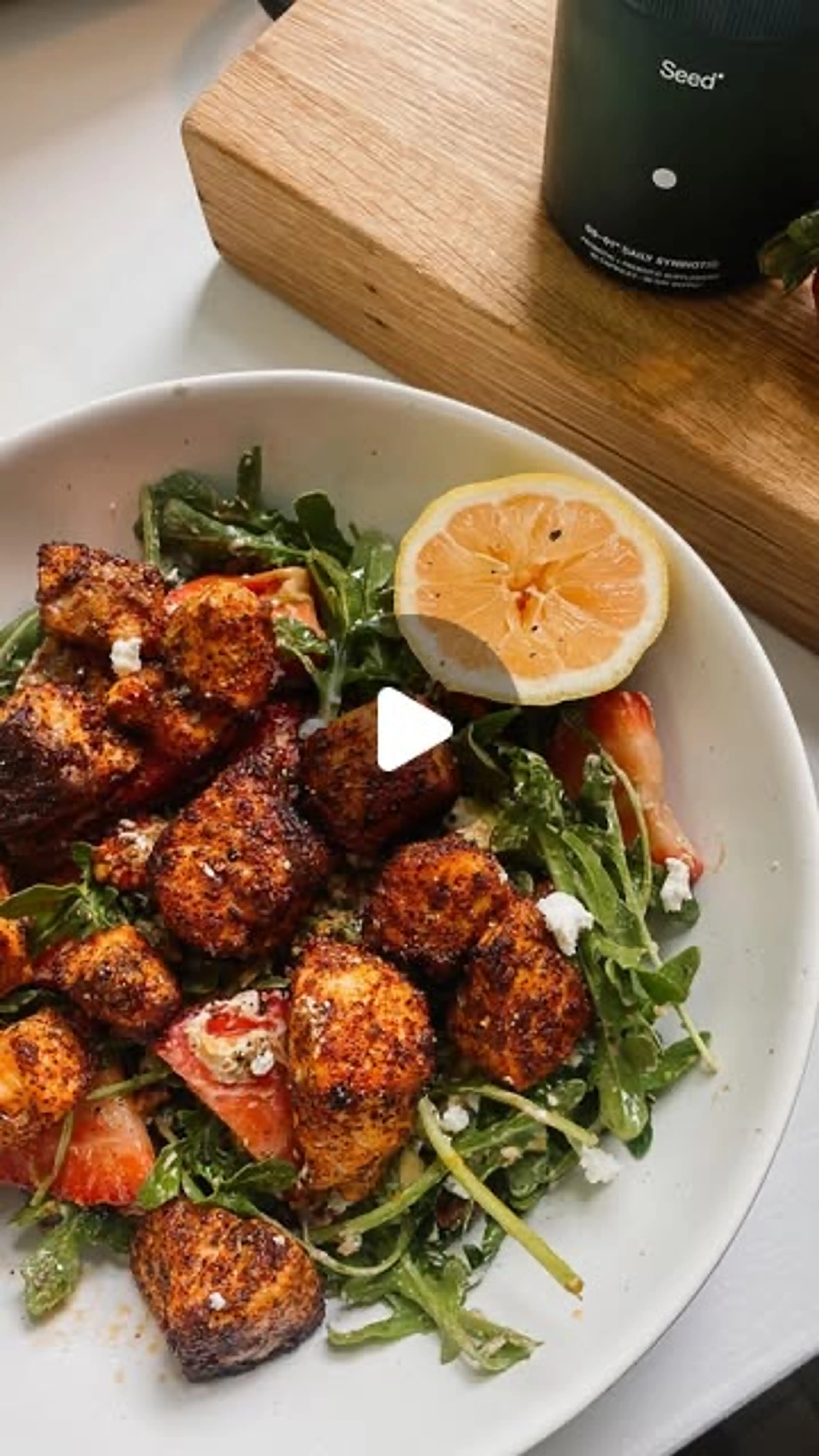 Blackened Salmon & Strawberry Salad