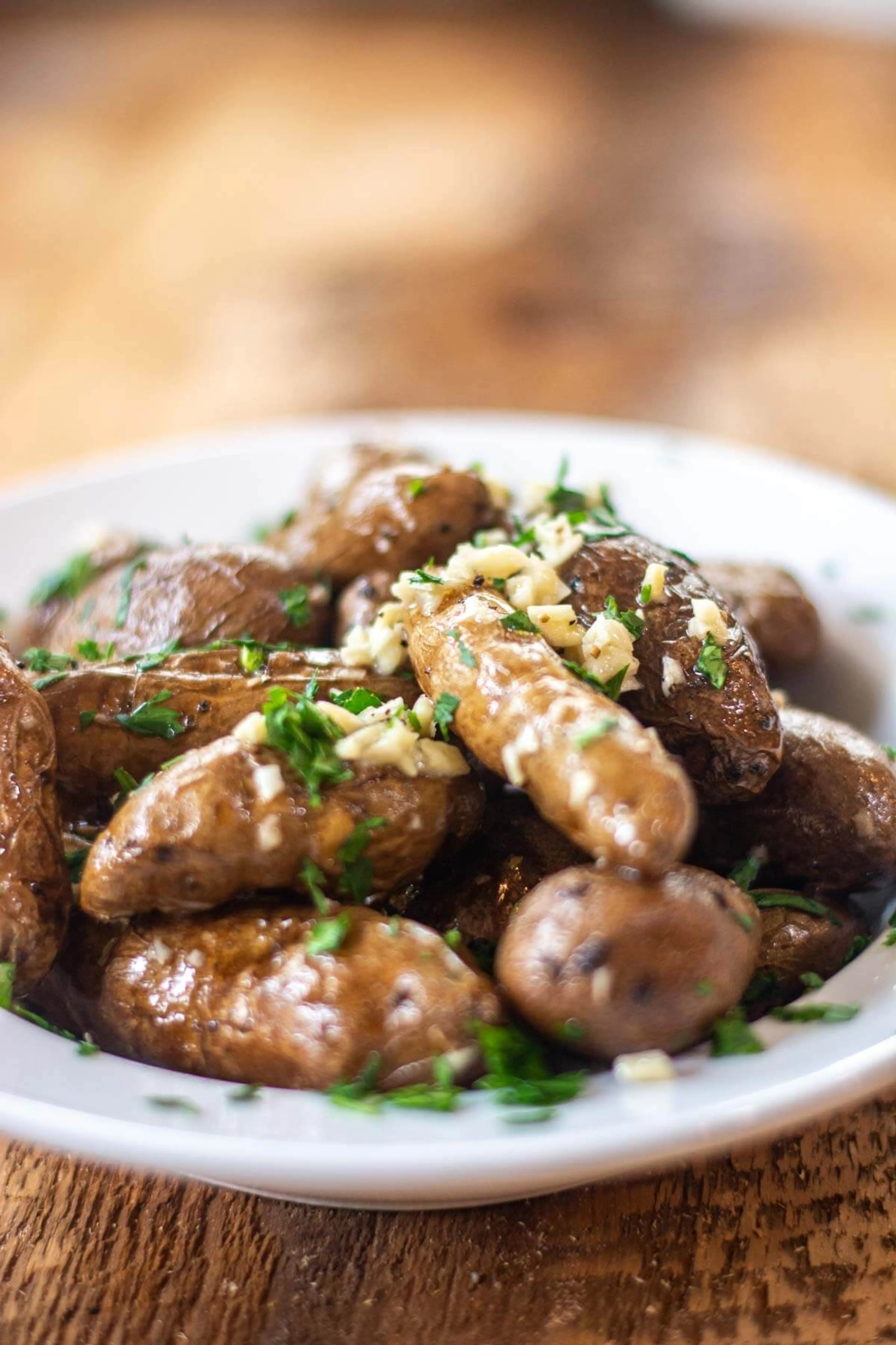 Smoked Fingerling Potatoes with Garlic Butter