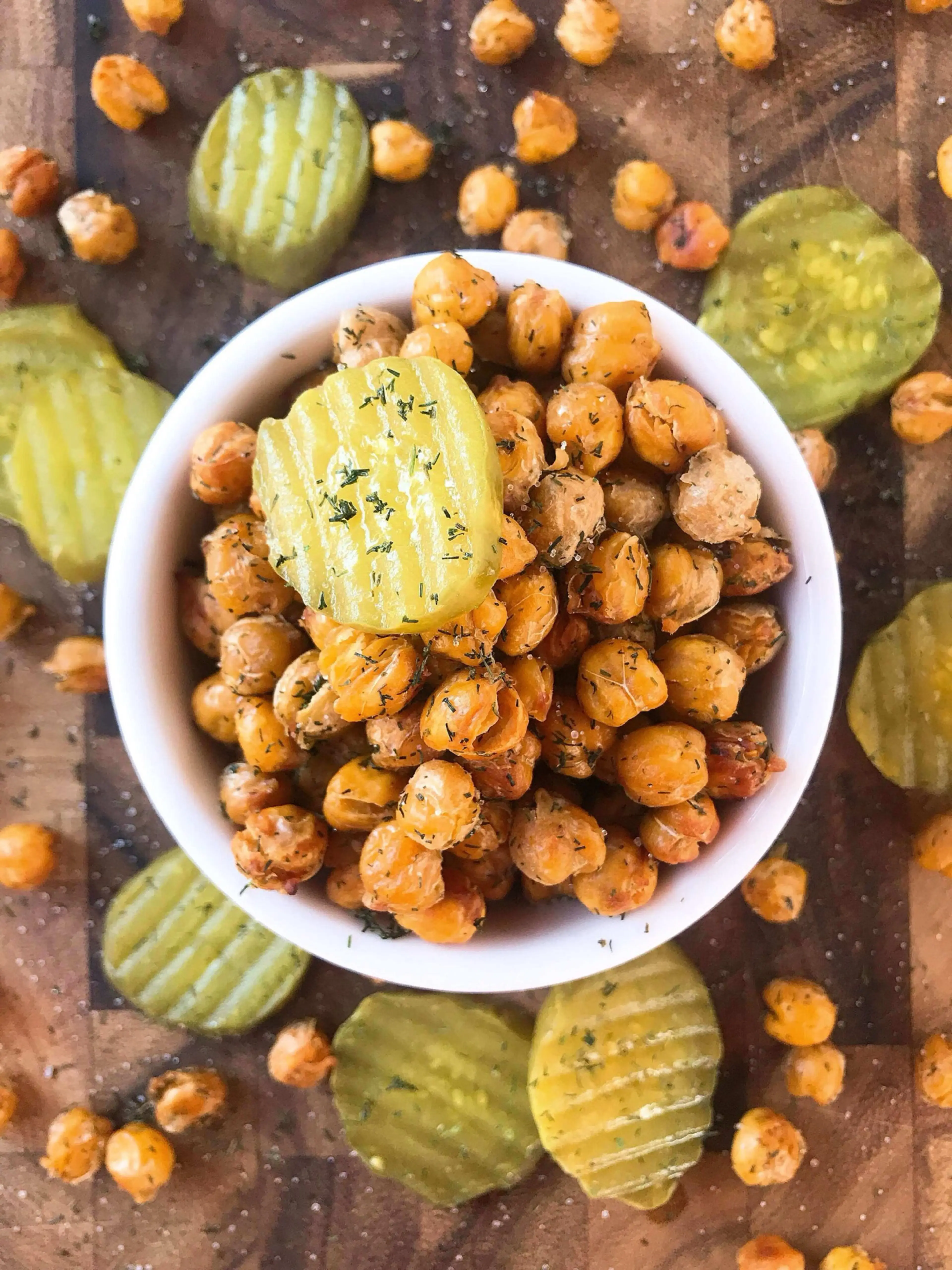 Dill Pickle Roasted Chickpeas