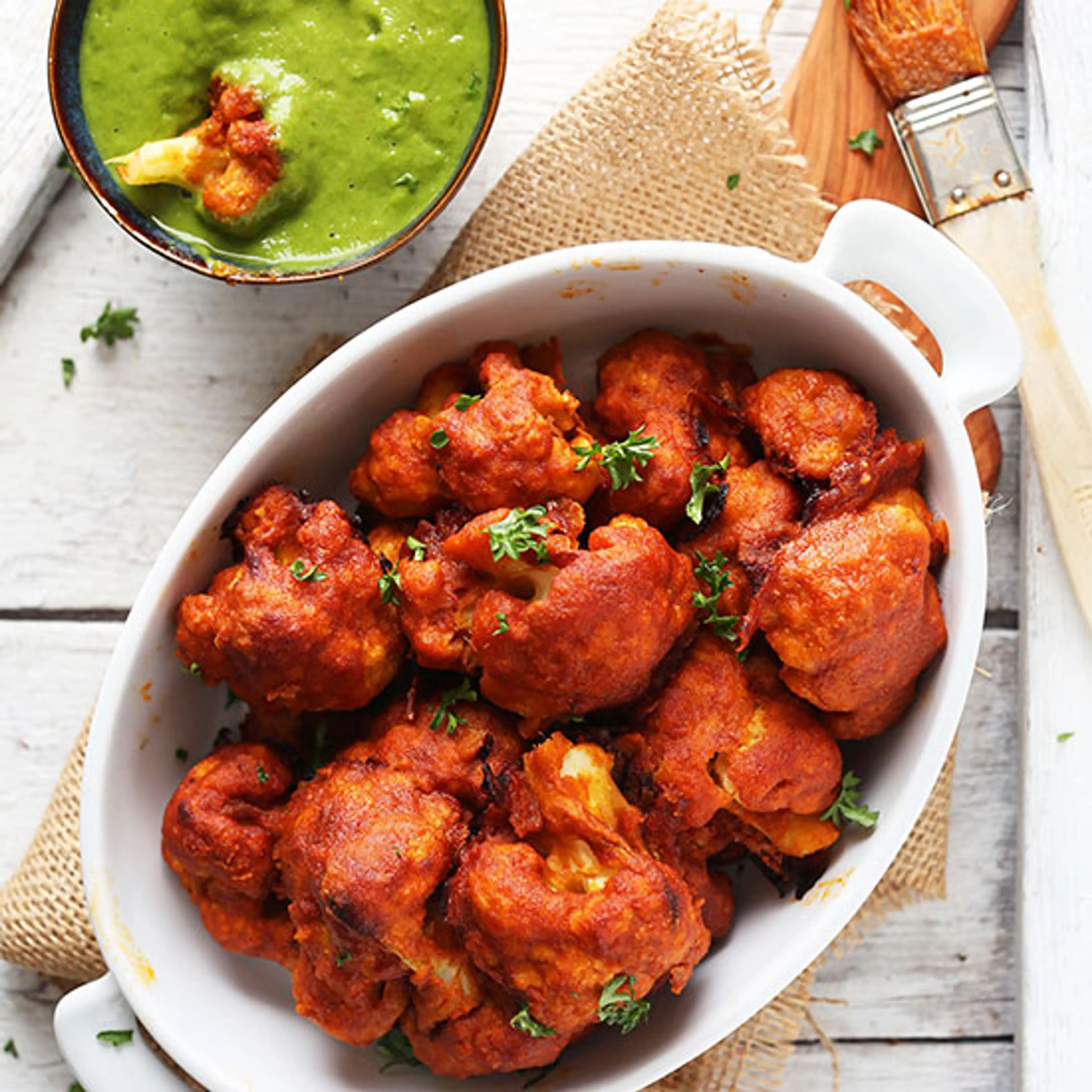 Spicy Red Curry Cauliflower "Wings"
