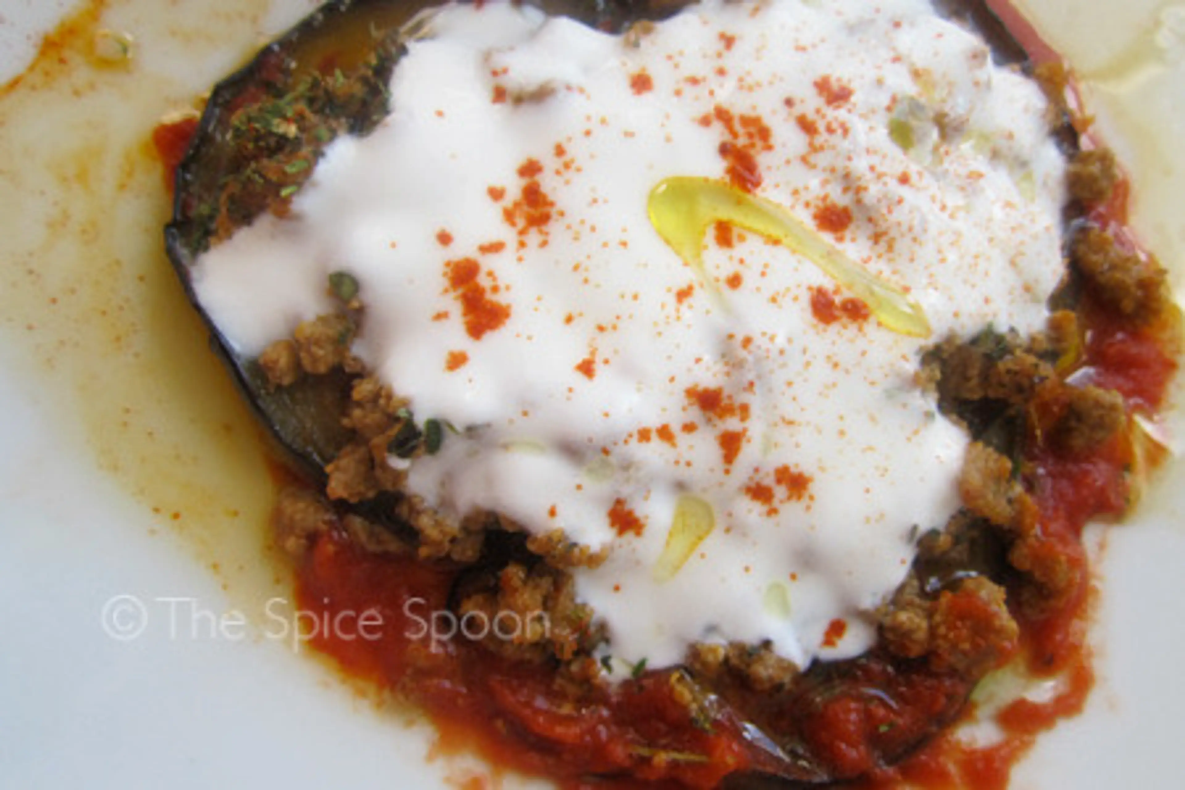 Aubergine with Savoury Mince in the Afghan Manner: Bonjon Ke