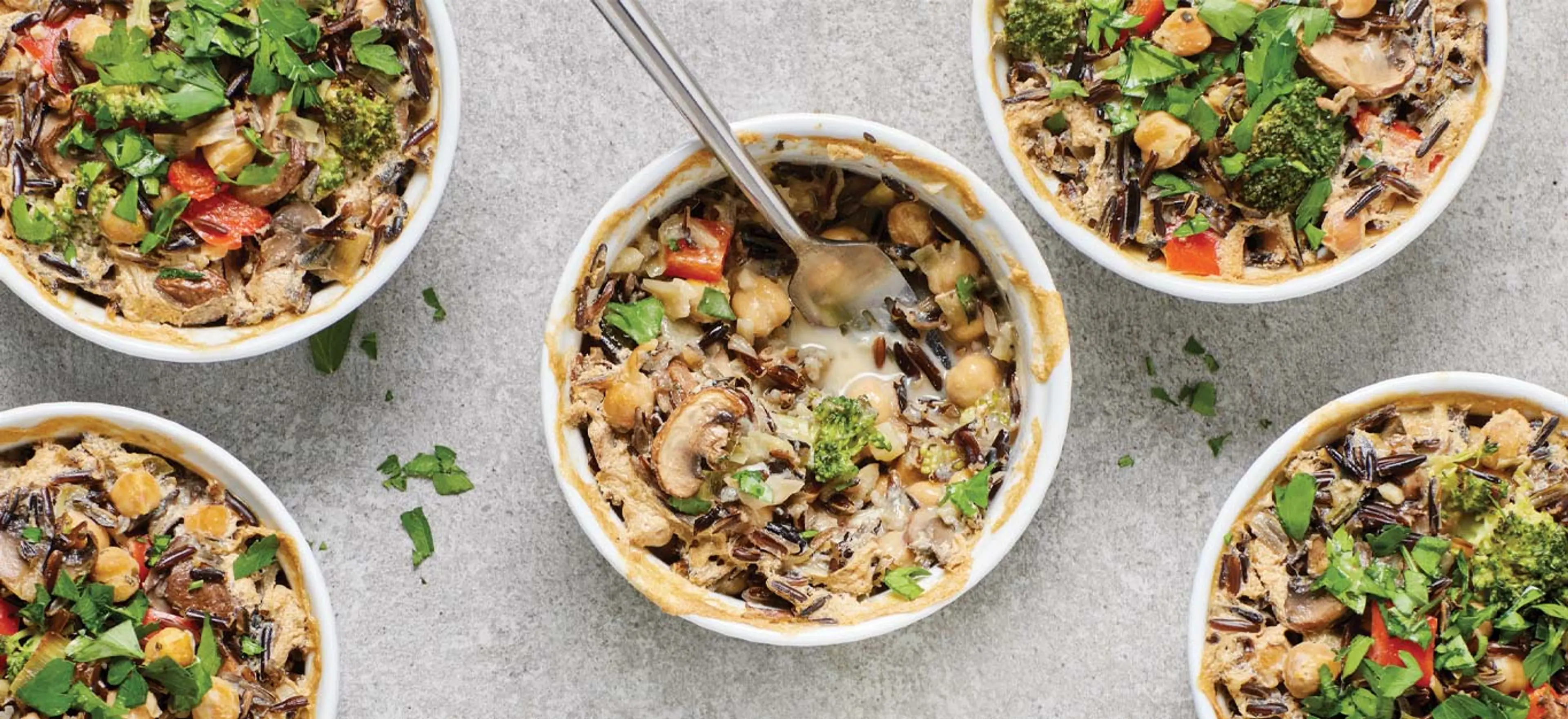 Individual Broccoli and Wild Rice Casseroles