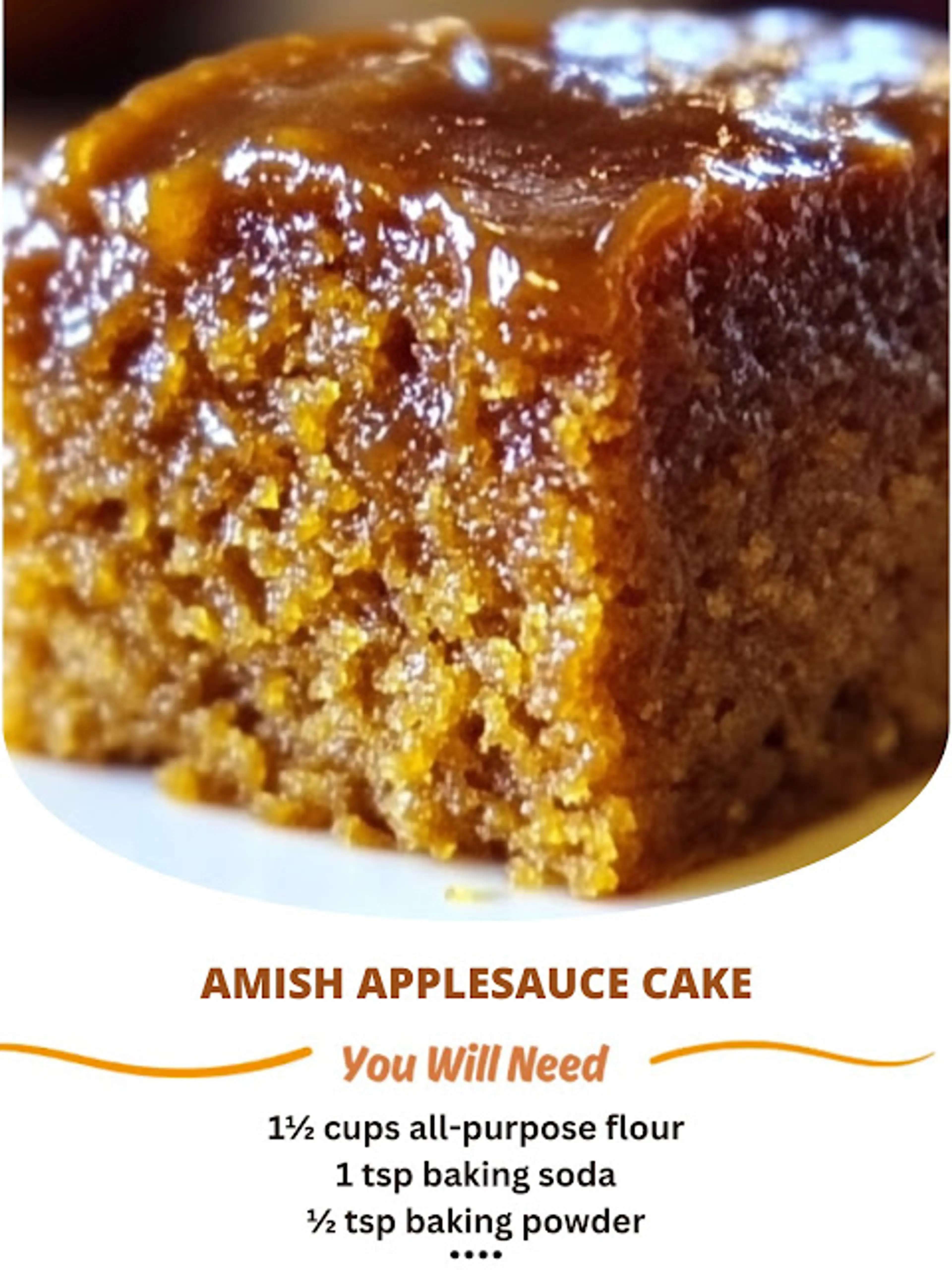 Amish Applesauce Cake