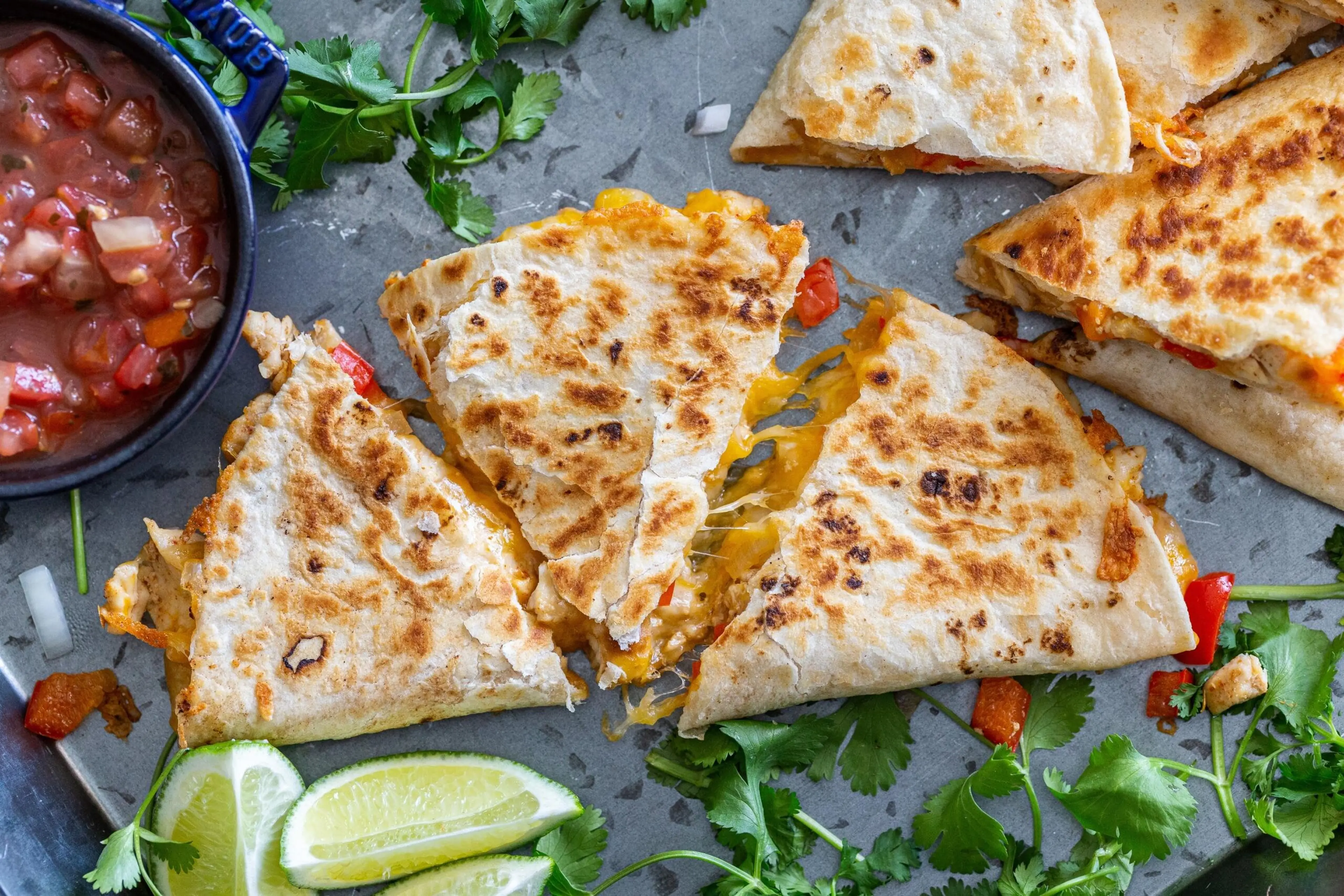 Easy Chicken Quesadillas (Fajita Style)