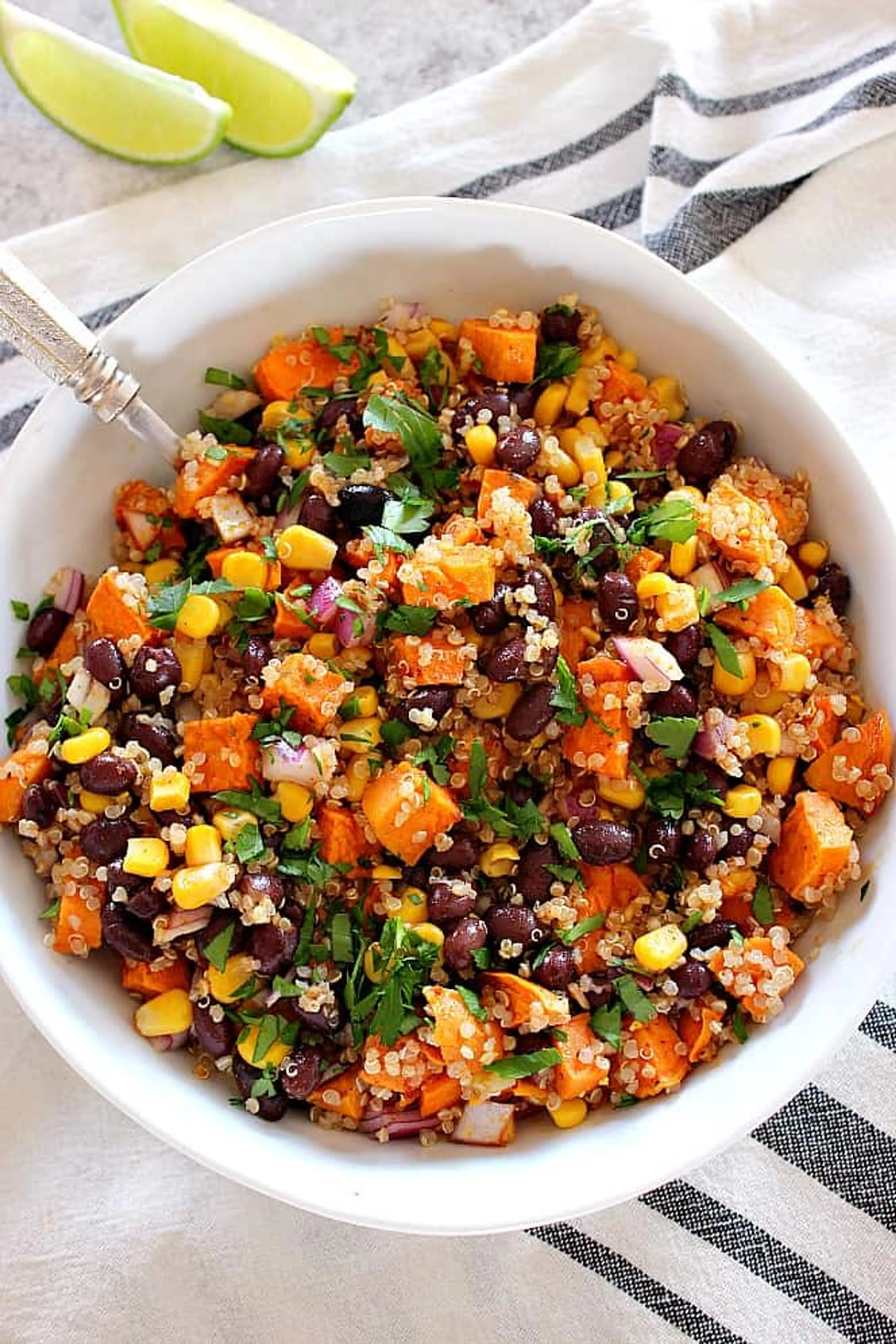 Roasted Sweet Potato Black Bean Quinoa Salad recipe