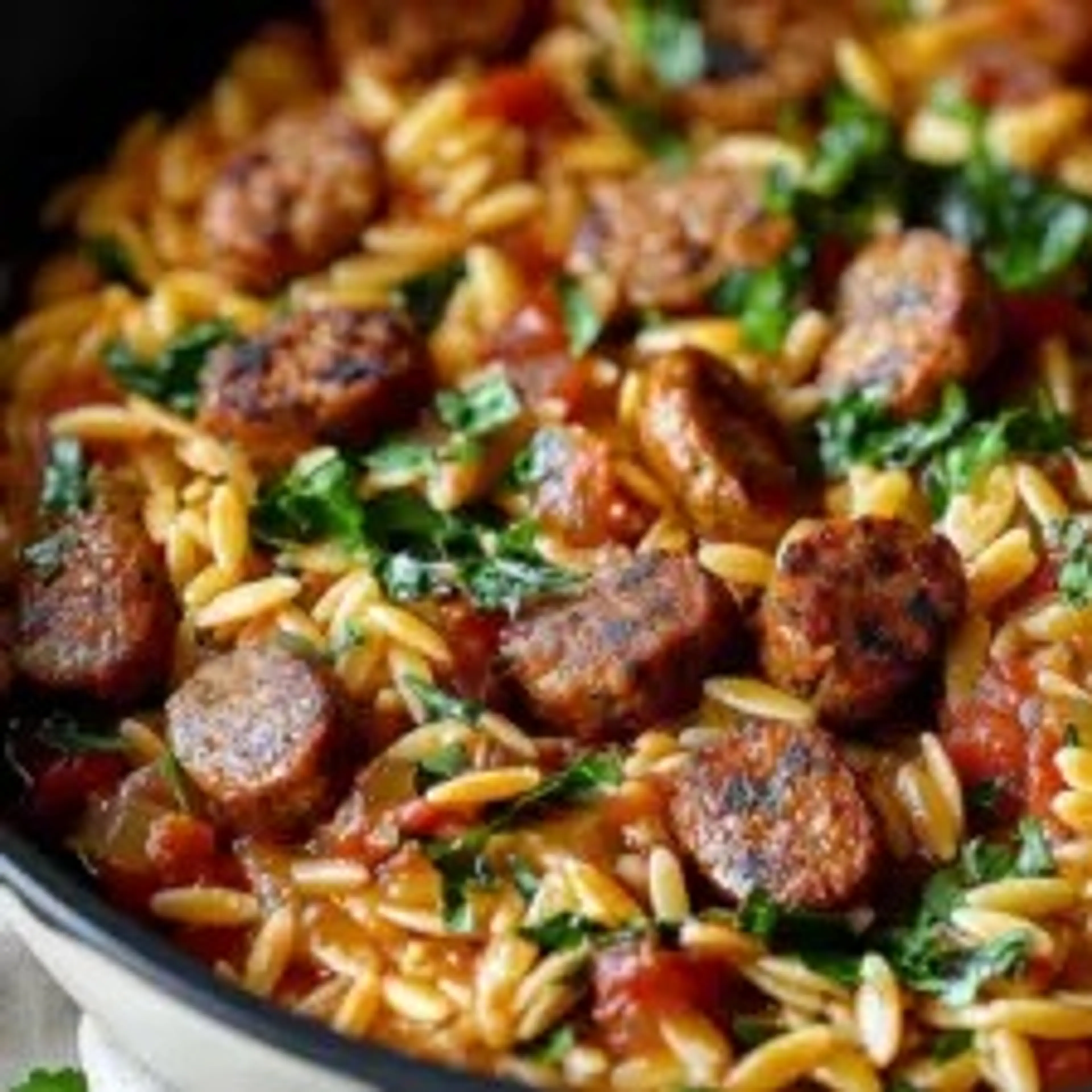 One-Pan Italian Sausage and Orzo Pasta