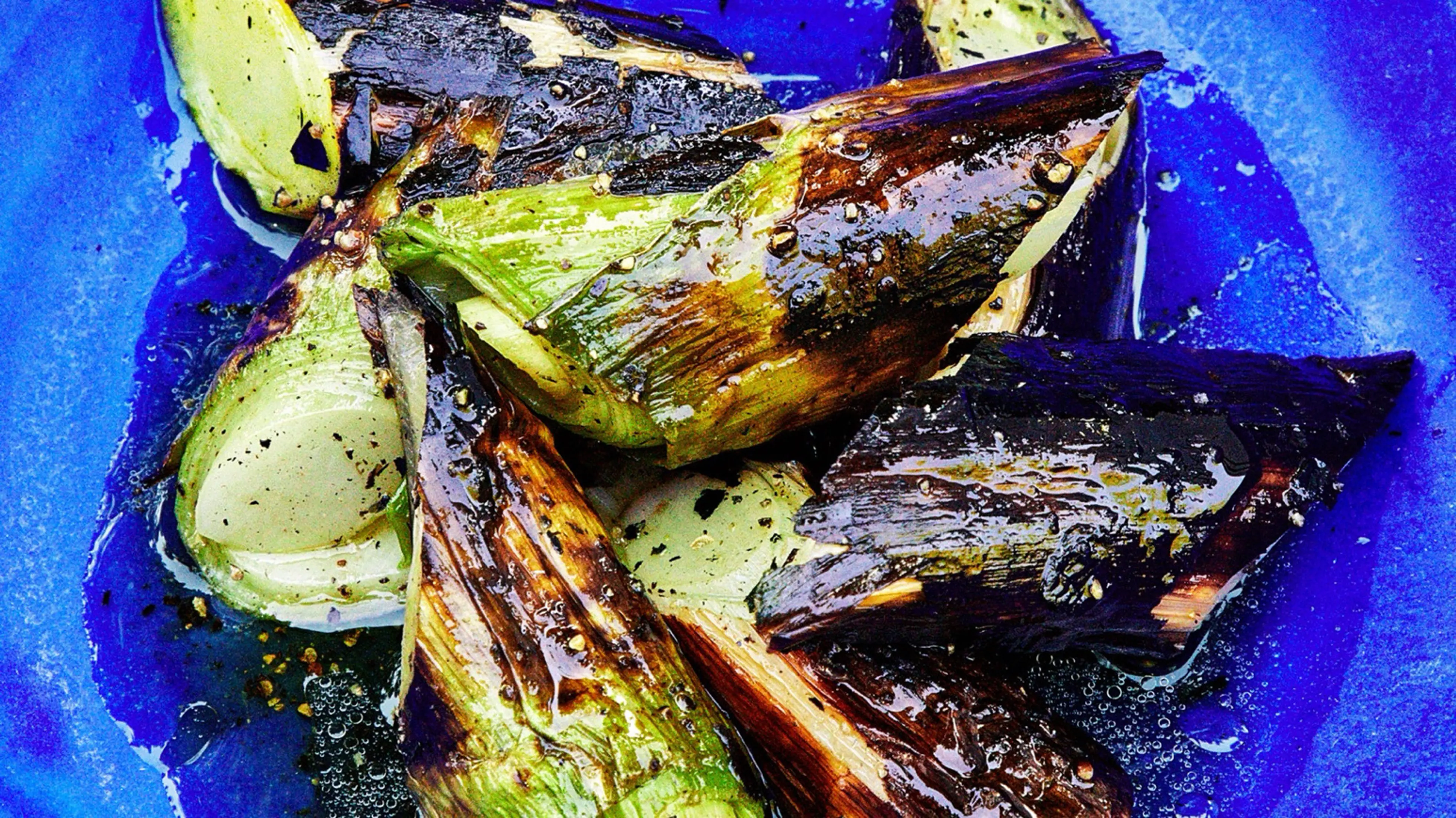 Charred Leeks With Honey and Vinegar