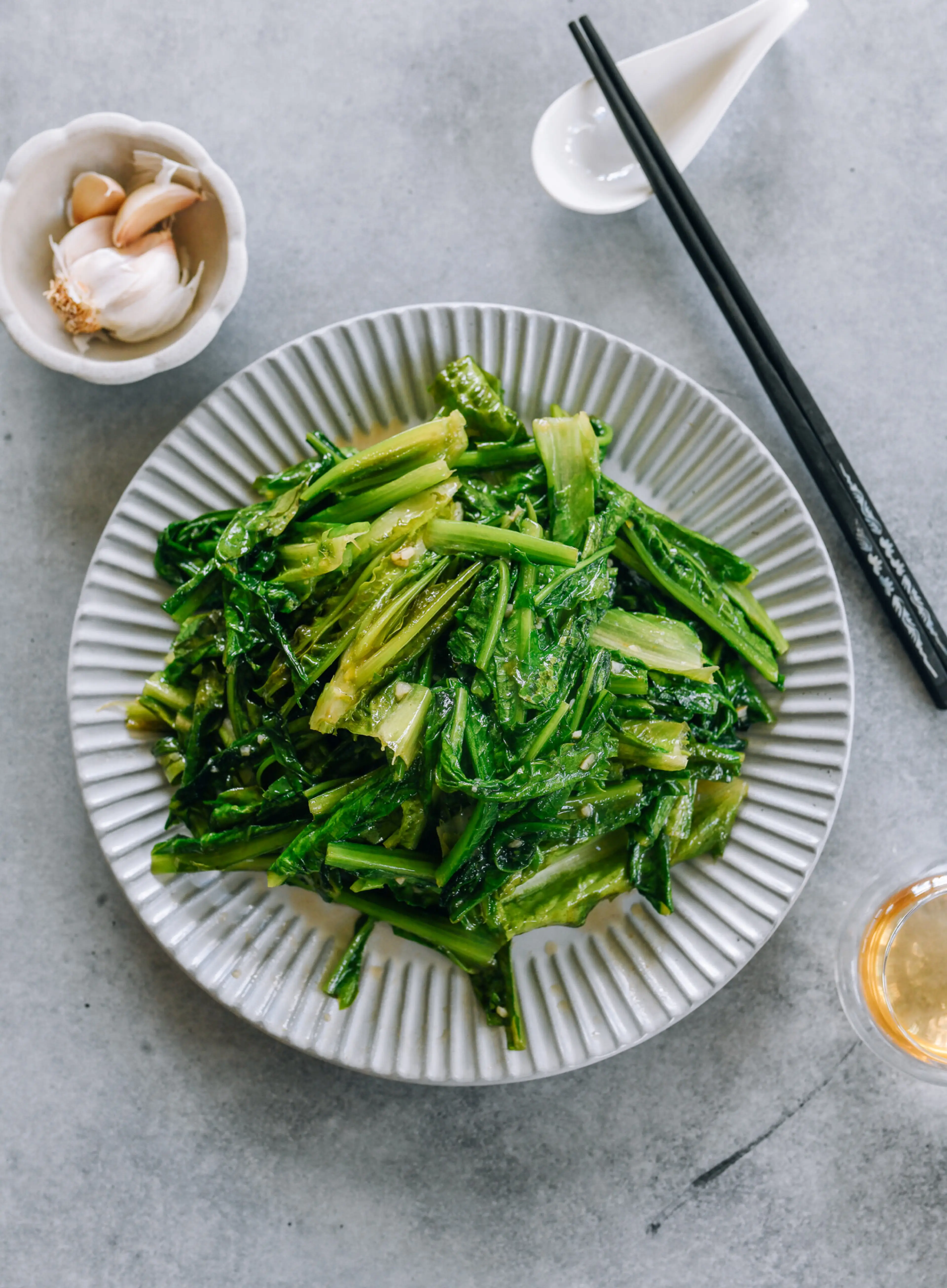 A Choy with Garlic and Oyster Sauce (炒油麦菜)