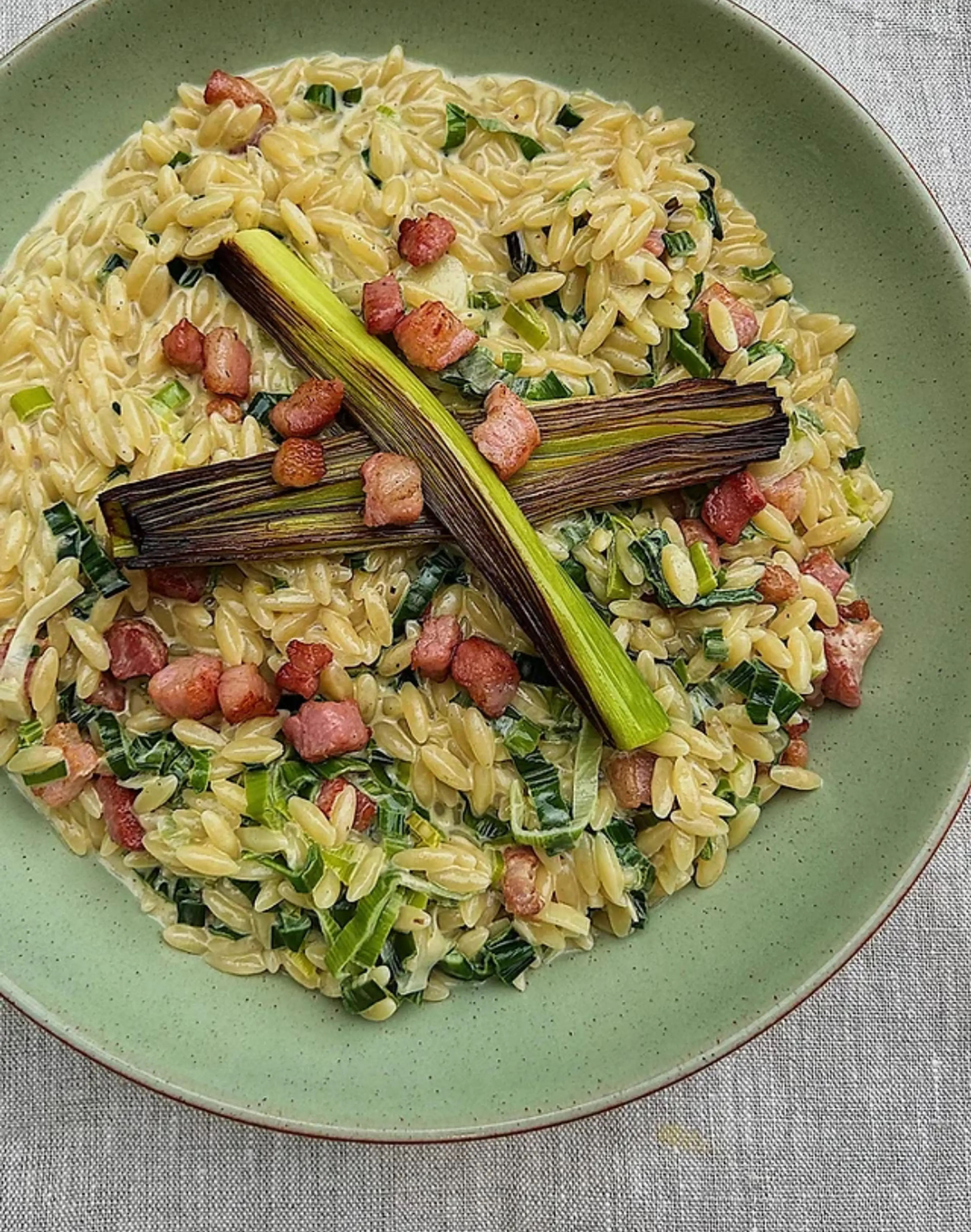 Leek Pancetta Orzo